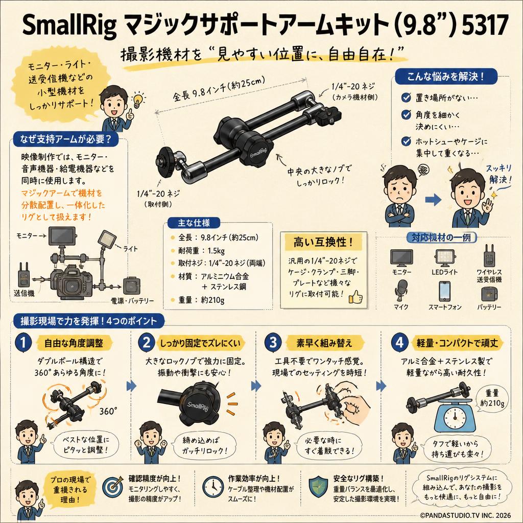 SmallRigマジックサポートアームキット（9.8”）5317 概要