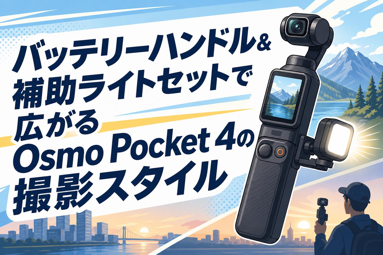バッテリーハンドル＆補助ライトセットで広がるOsmo Pocket 4の撮影スタイル