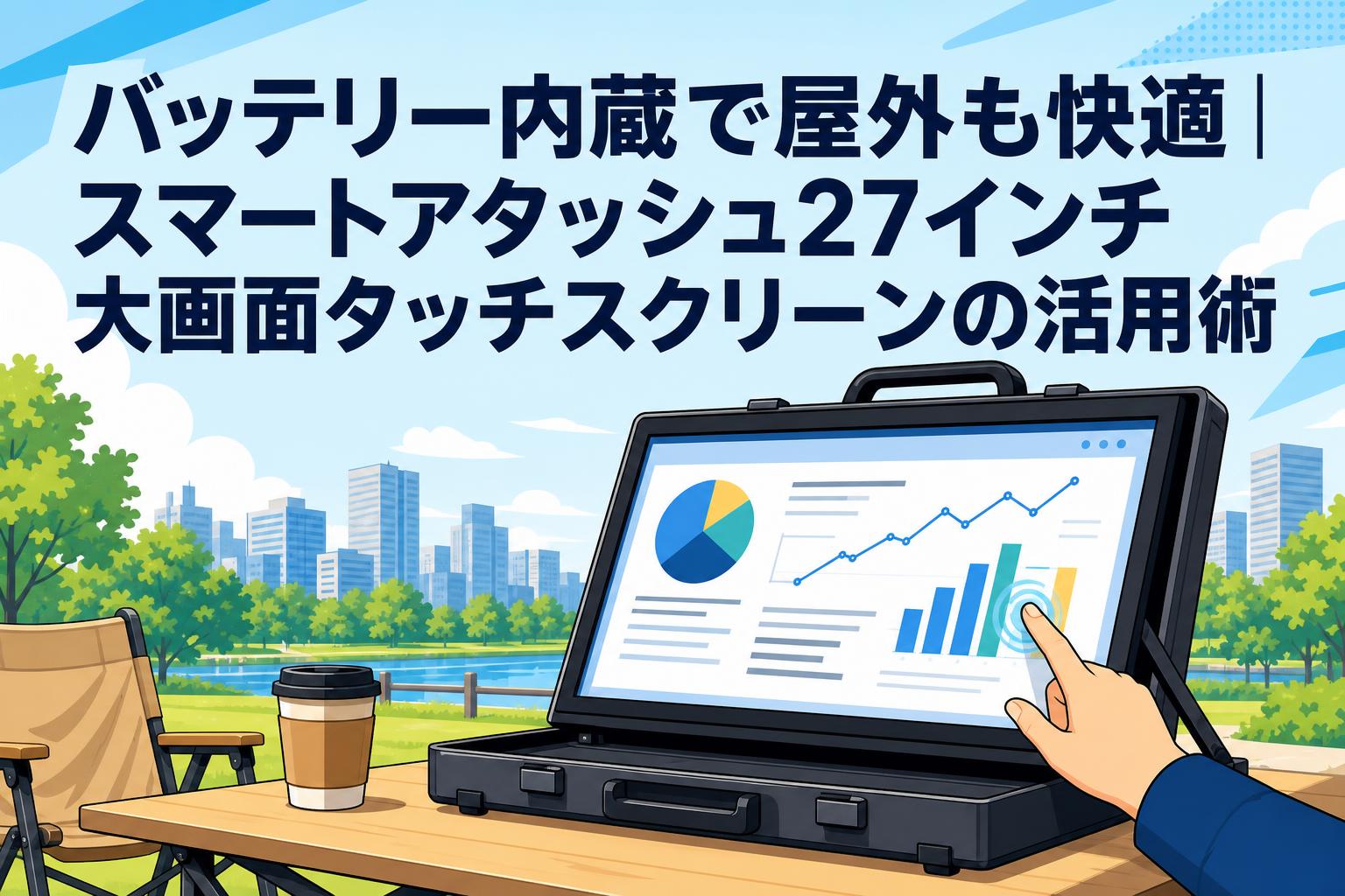 バッテリー内蔵で屋外も快適｜スマートアタッシュ27インチ大画面タッチスクリーンの活用術