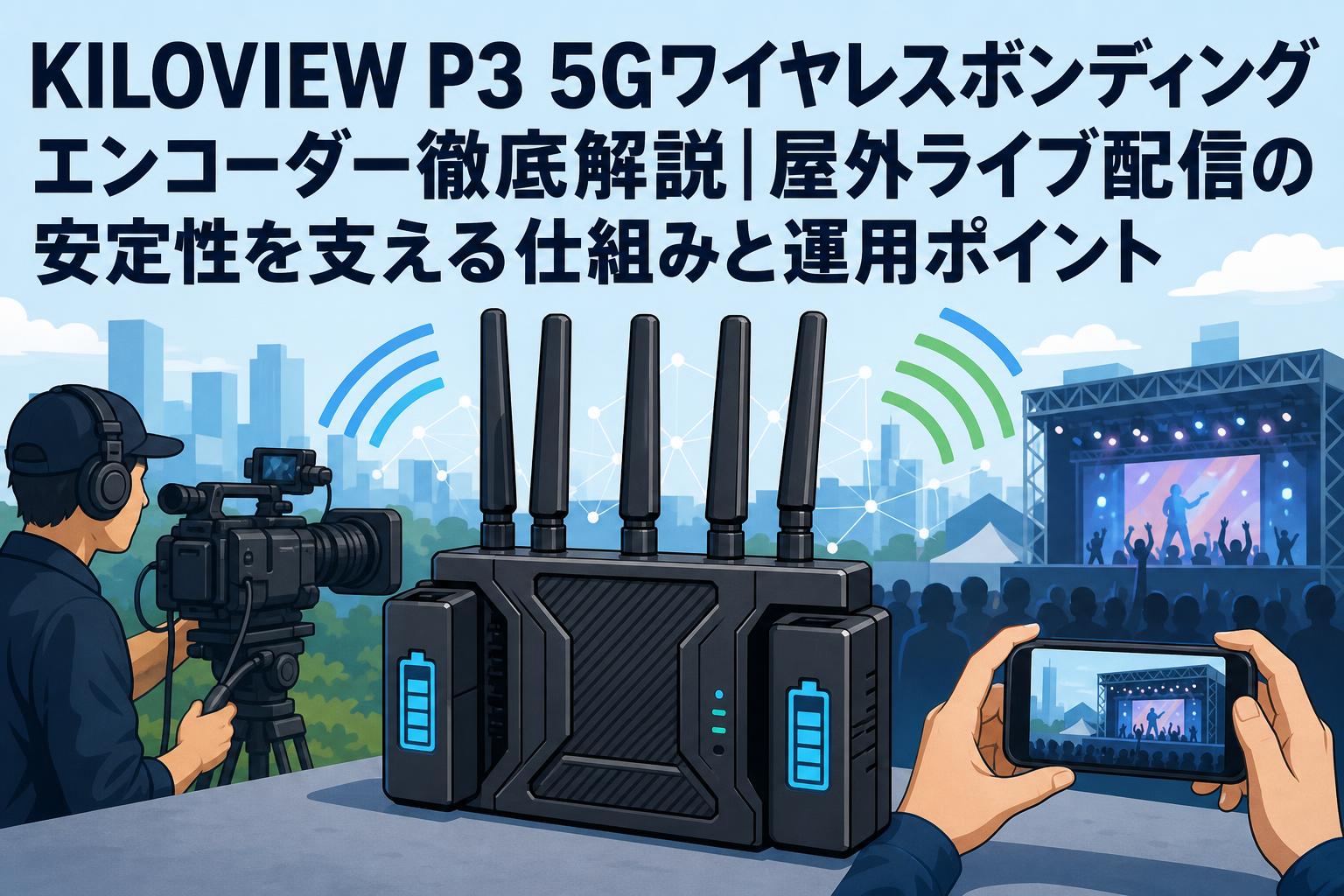 デュアルバッテリー搭載KILOVIEW P3｜モバイルルータ機能で広がる配信の可能性
