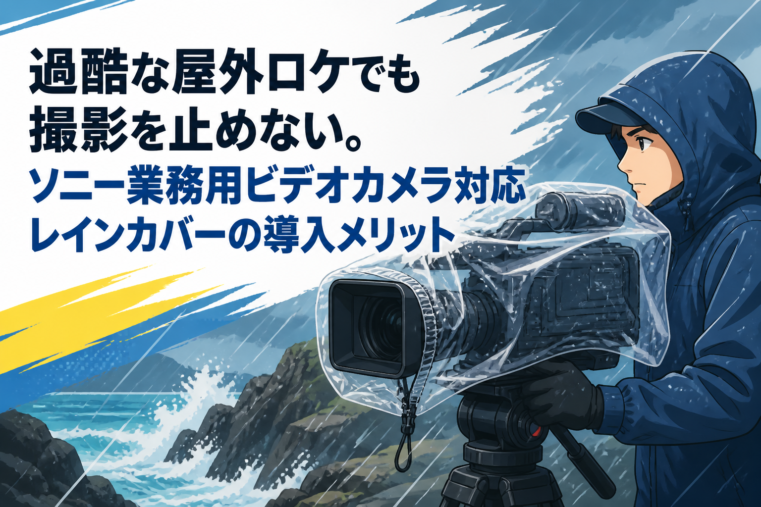 過酷な屋外ロケでも撮影を止めない。ソニー業務用ビデオカメラ対応レインカバーの導入メリット