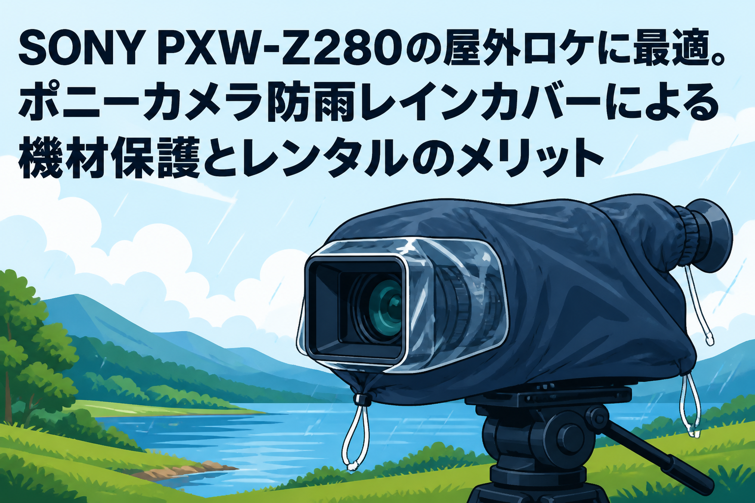 SONY PXW-Z280の屋外ロケに最適。ポニーカメラ防雨レインカバーによる機材保護とレンタルのメリット