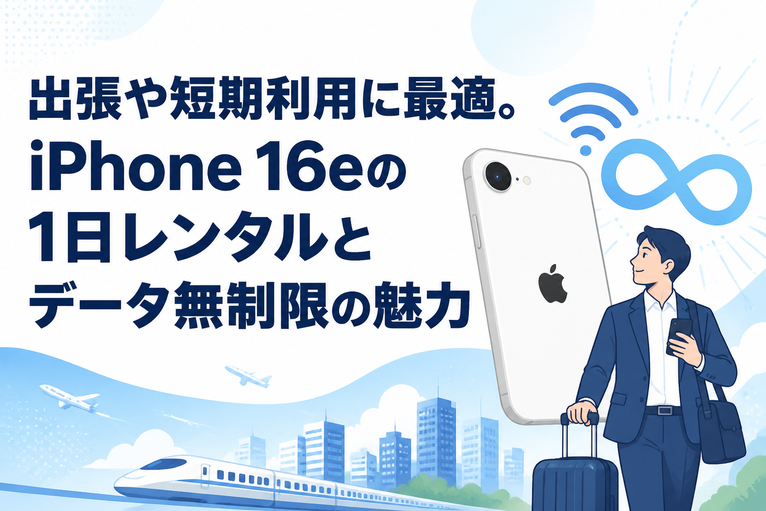 出張や短期利用に最適。iPhone 16eの1日レンタルとデータ無制限の魅力