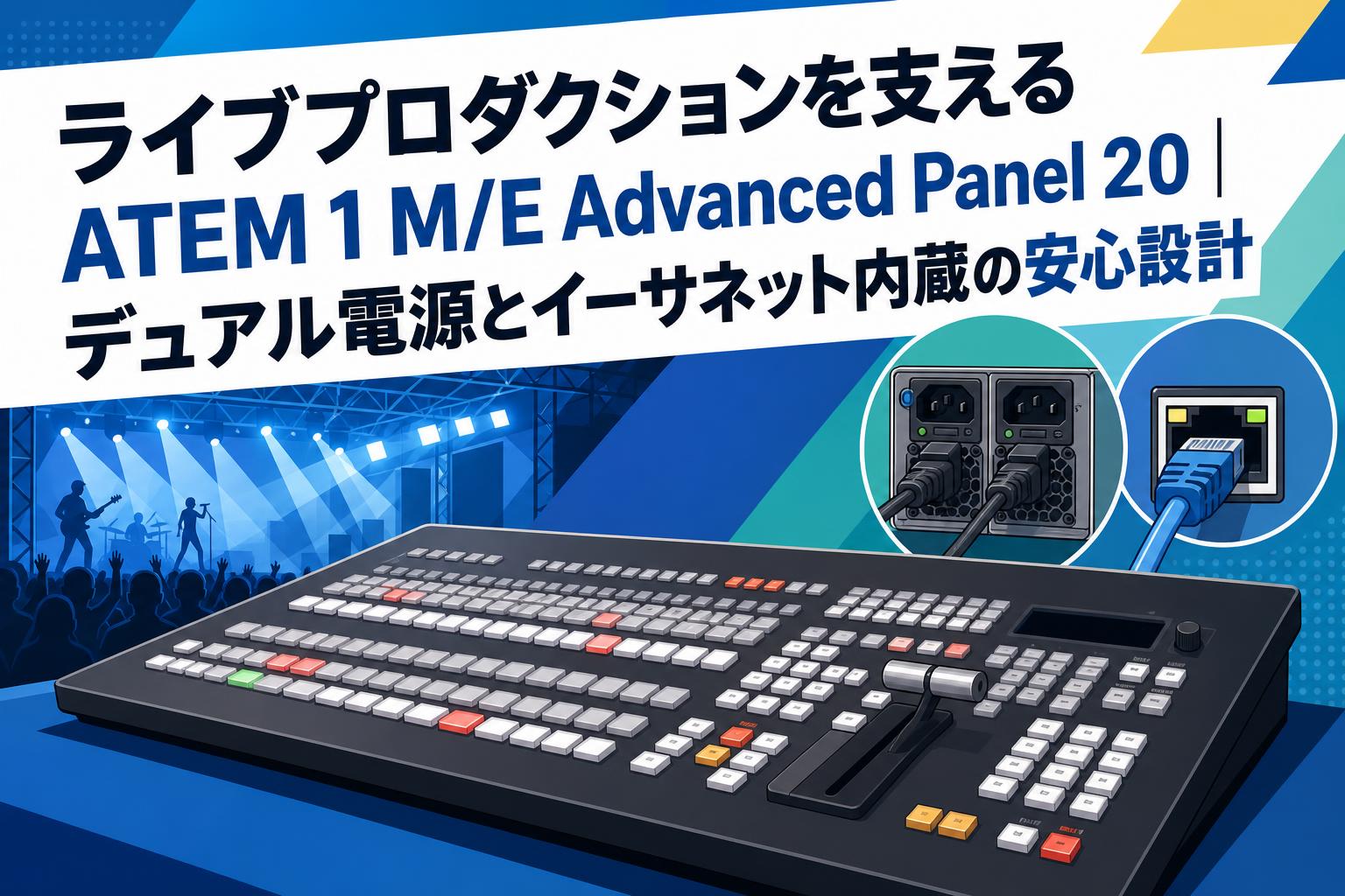 ライブプロダクションを支えるATEM 1 M/E Advanced Panel 20｜デュアル電源とイーサネット内蔵の安心設計