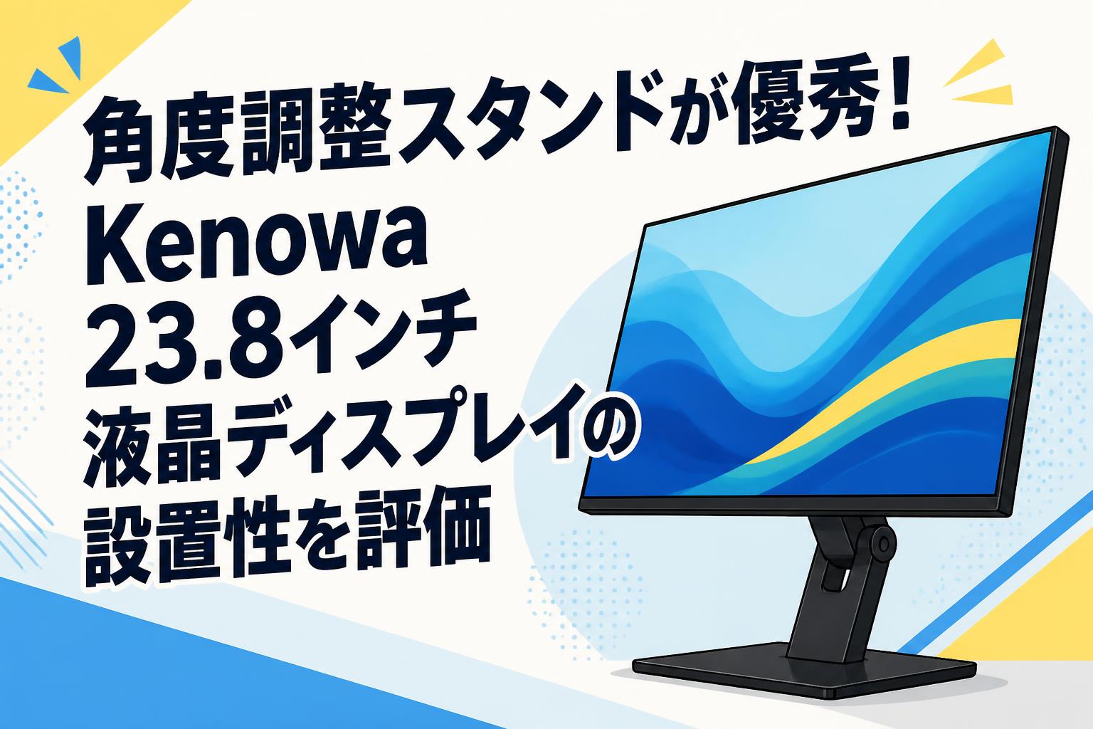 角度調整スタンドが優秀！Kenowa 23.8インチ液晶ディスプレイの設置性を評価