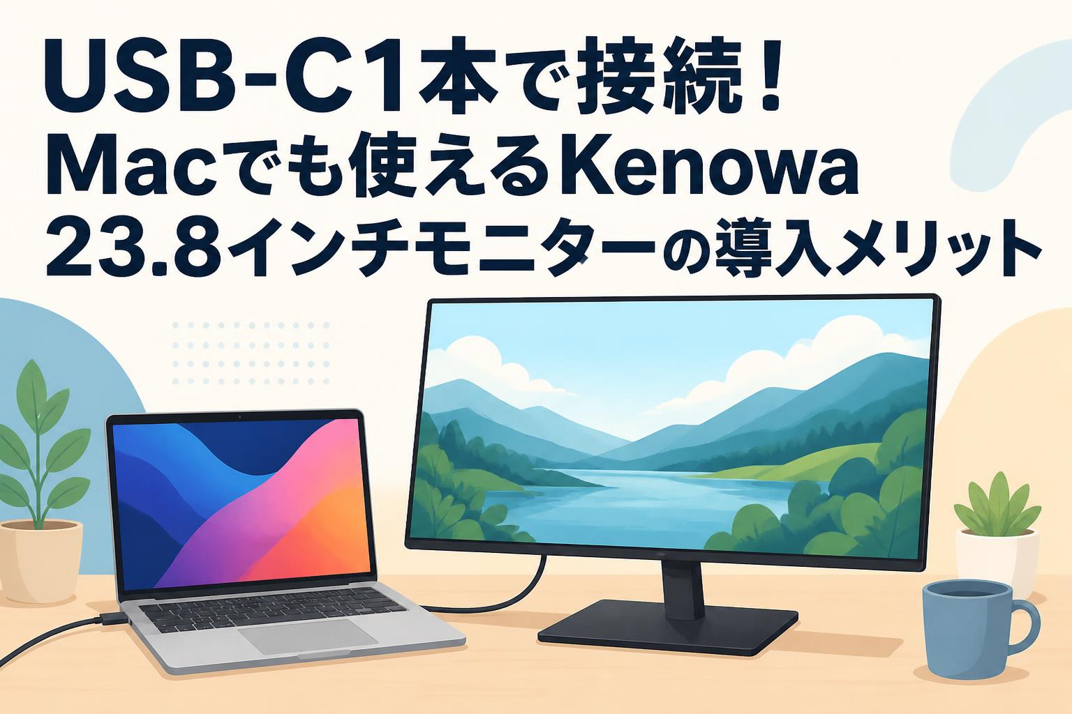 USB-C1本で接続！Macでも使えるKenowa 23.8インチモニターの導入メリット