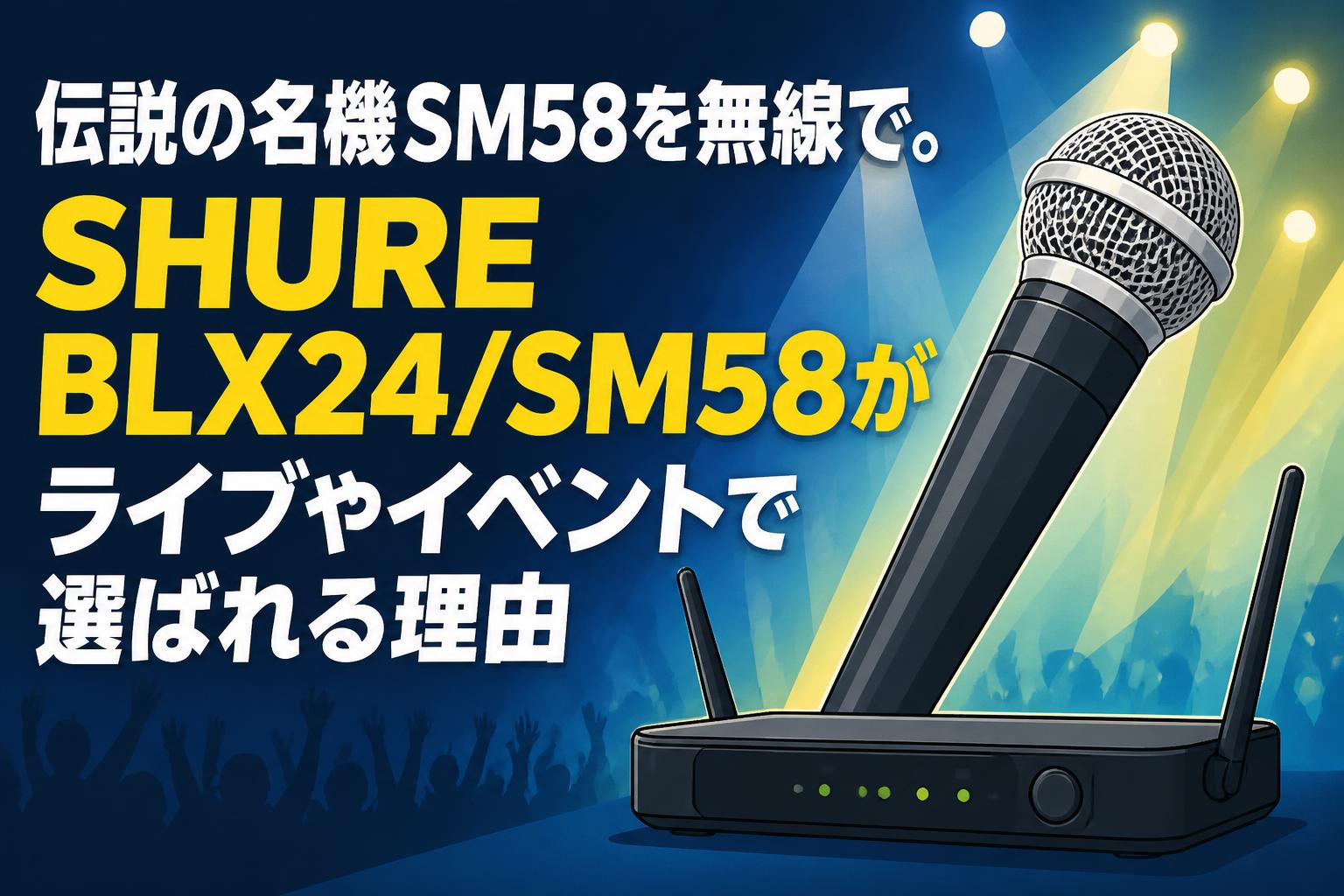 伝説の名機SM58を無線で。SHURE BLX24/SM58がライブやイベントで選ばれる理由