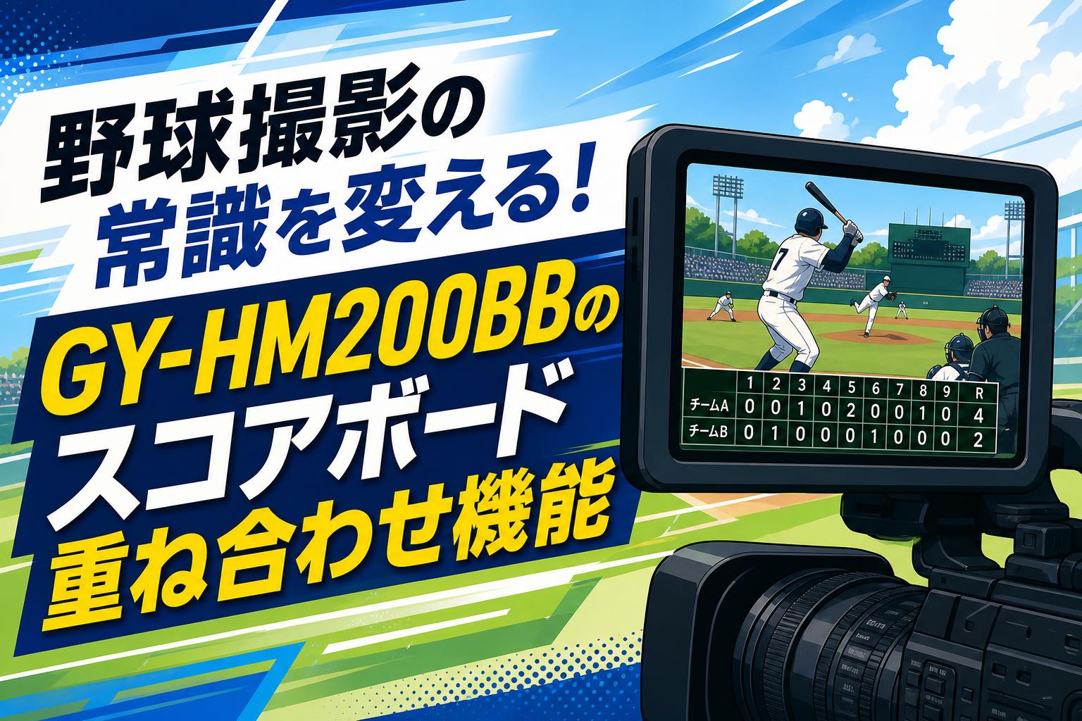 野球撮影の常識を変える！GY-HM200BBのスコアボード重ね合わせ機能