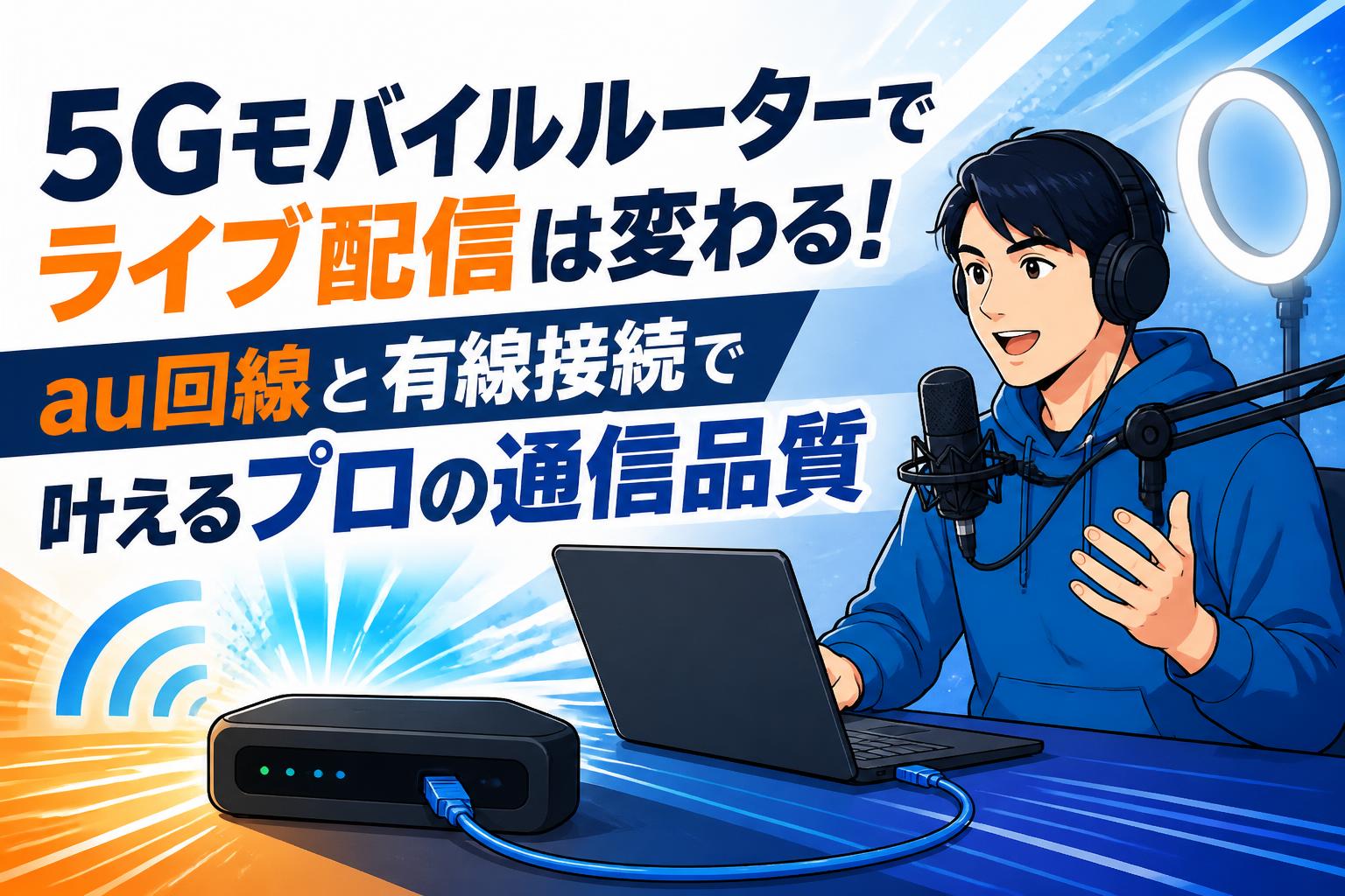 5Gモバイルルーターでライブ配信は変わる！au回線と有線接続で叶えるプロの通信品質