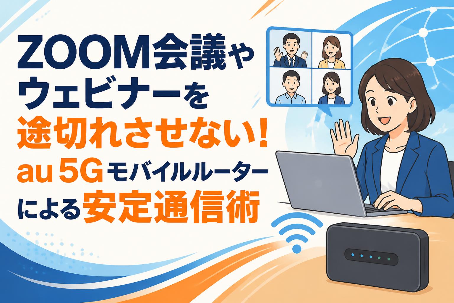 ZOOM会議やウェビナーを途切れさせない！au 5Gモバイルルーターによる安定通信術