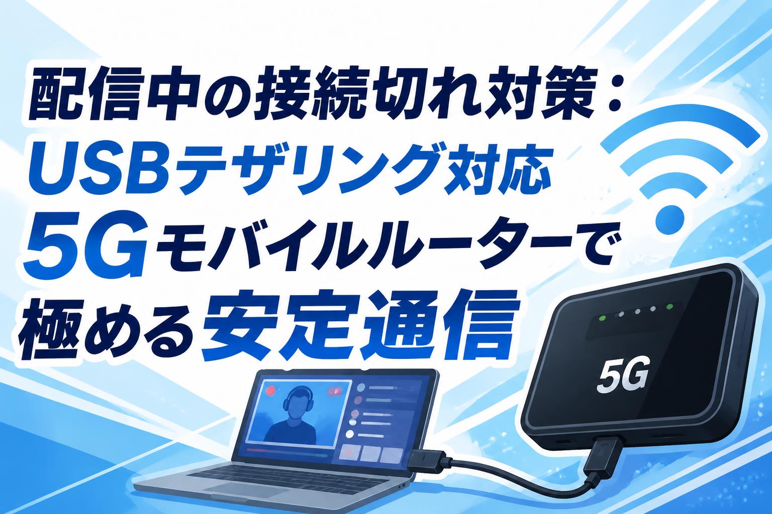 配信中の接続切れ対策：USBテザリング対応5Gモバイルルーターで極める安定通信