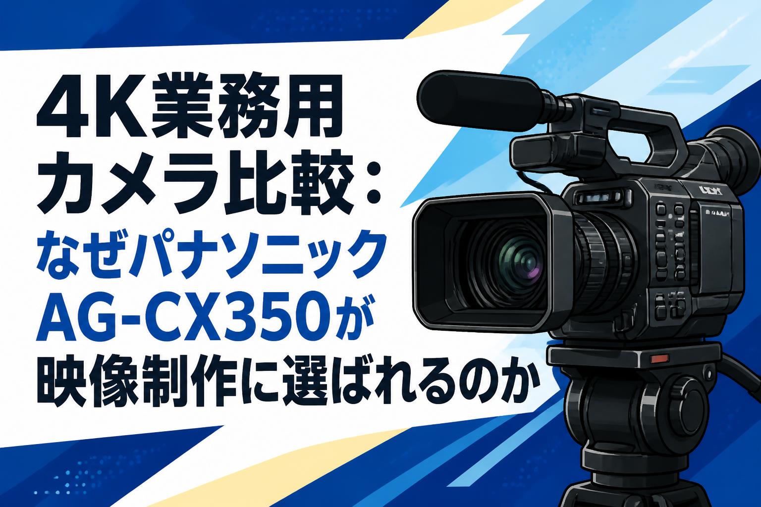4K業務用カメラ比較：なぜパナソニックAG-CX350が映像制作に選ばれるのか