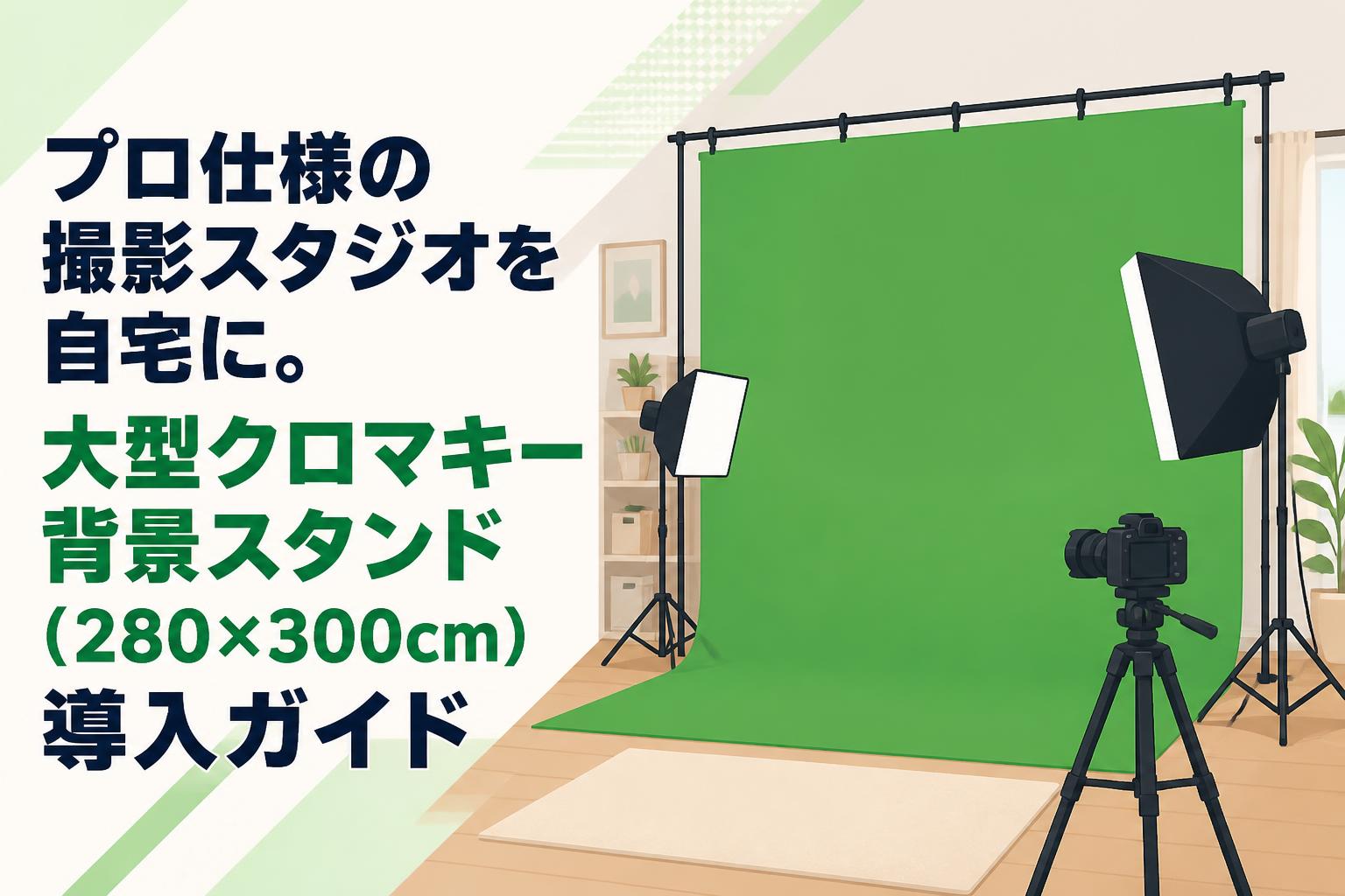 プロ仕様の撮影スタジオを自宅に。大型クロマキー背景スタンド（280×300cm）導入ガイド