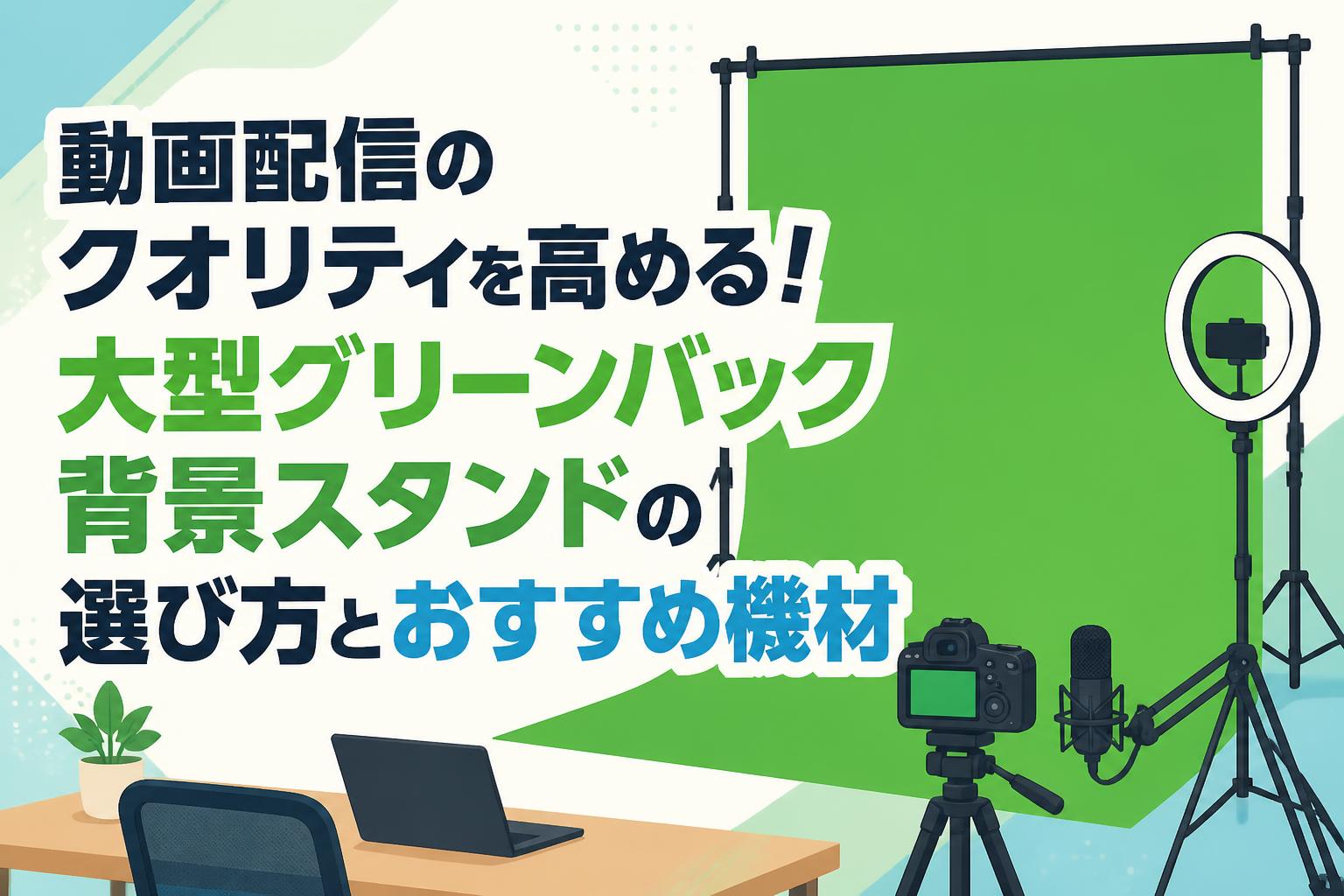 動画配信のクオリティを高める！大型グリーンバック背景スタンドの選び方とおすすめ機材