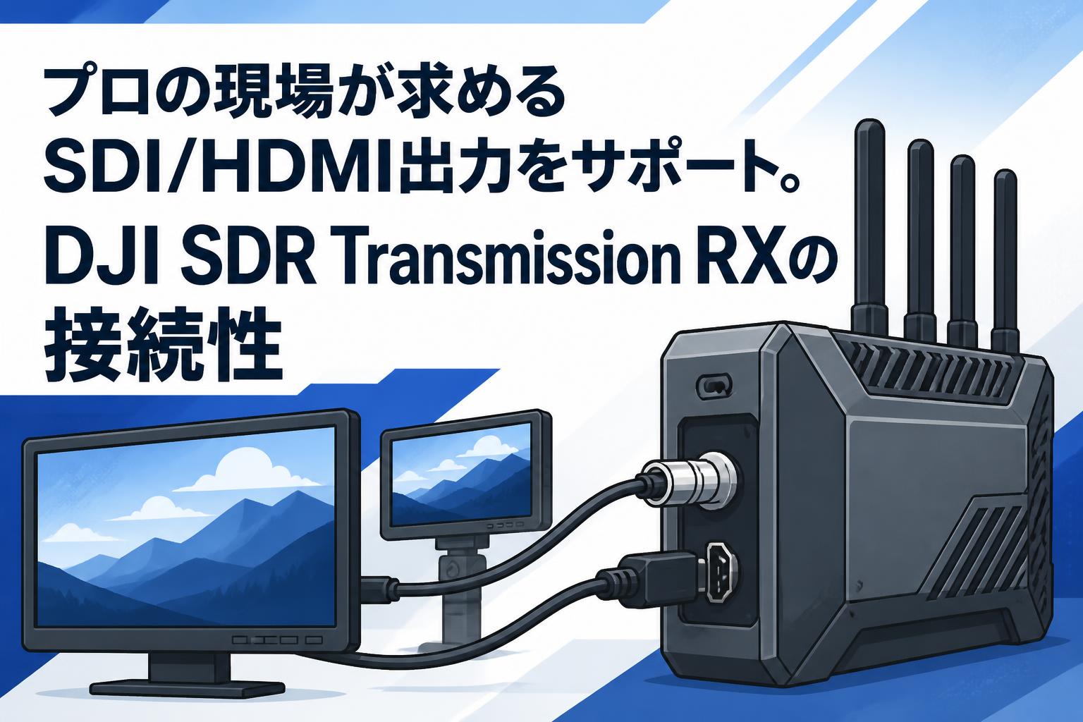 プロの現場が求めるSDI/HDMI出力をサポート。DJI SDR Transmission RXの接続性