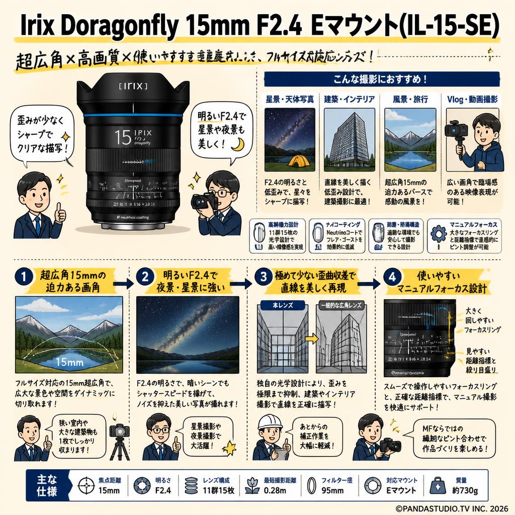 Irix Doragonfly 15mm F2.4  Eマウント(IL-15-SE) 関連商品・競合製品
