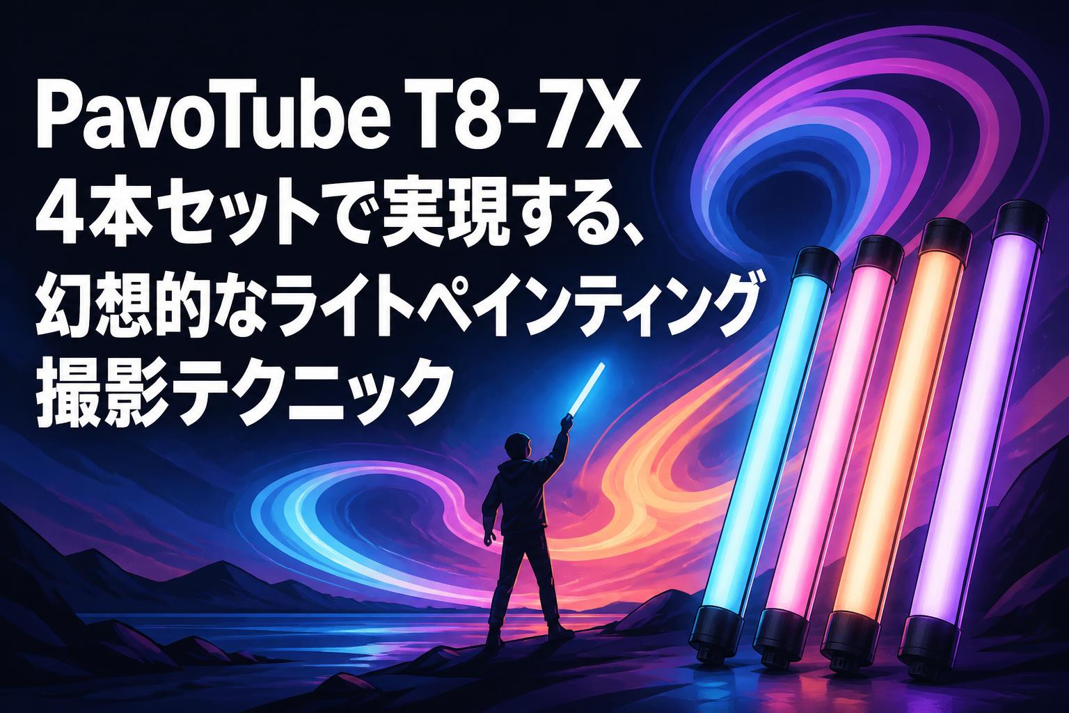 PavoTube T8-7X 4本セットで実現する、幻想的なライトペインティング撮影テクニック