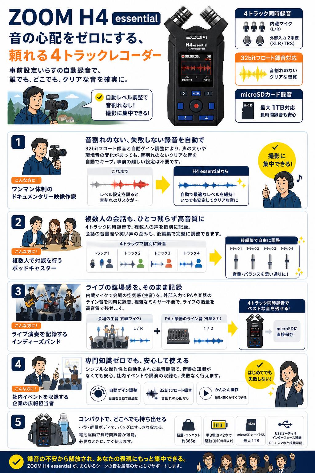 ZOOM H4 essential おもな対象のお客様