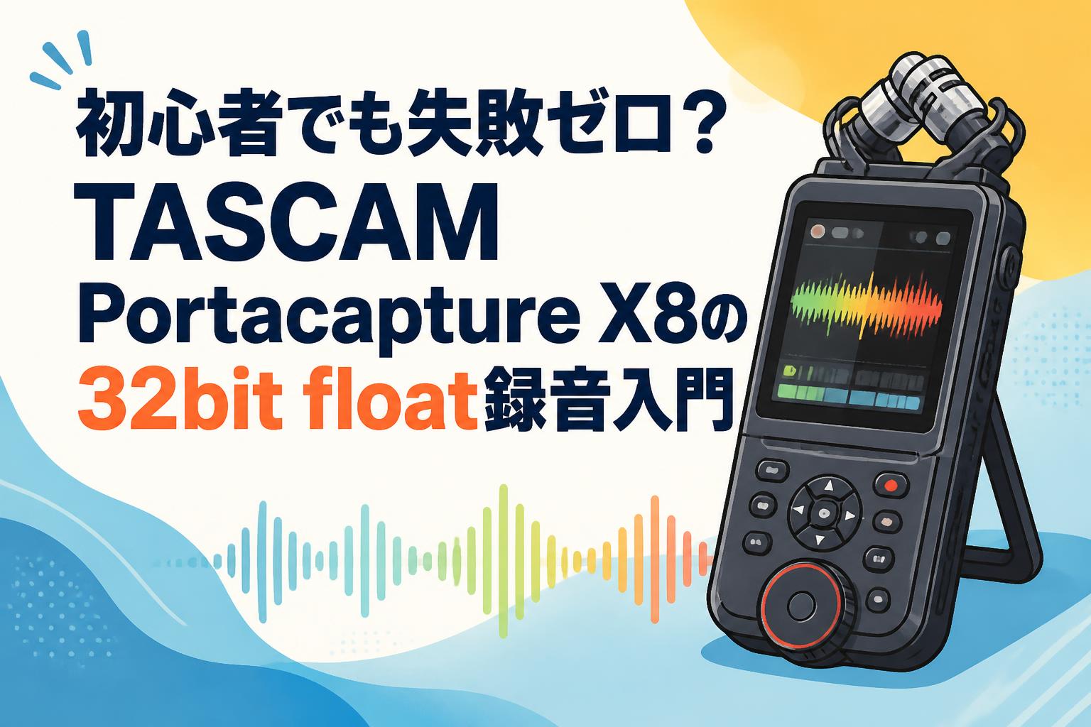 初心者でも失敗ゼロ？TASCAM Portacapture X8の32bit float録音入門