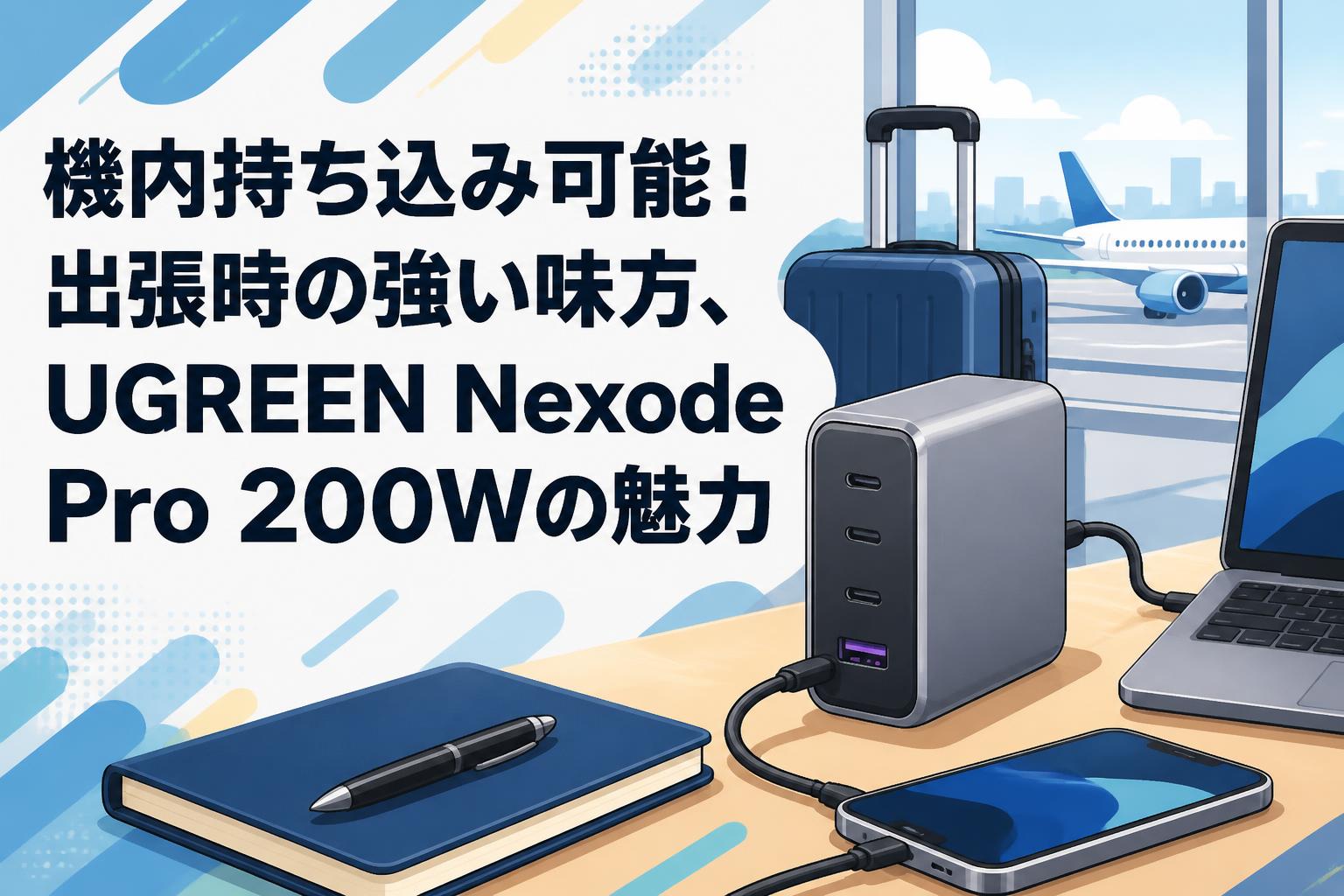機内持ち込み可能！出張時の強い味方、UGREEN Nexode Pro 200Wの魅力