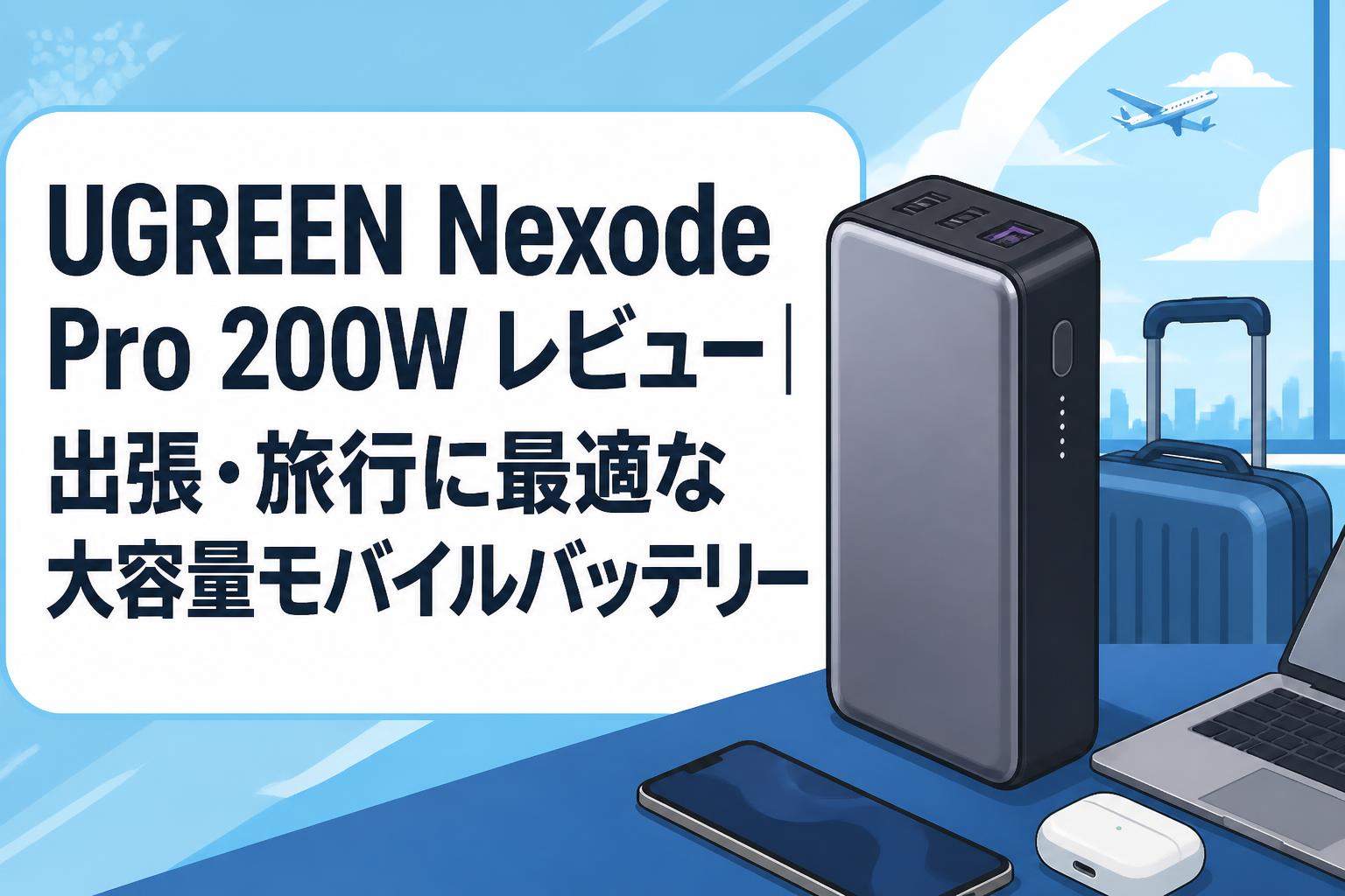 UGREEN Nexode Pro 200W レビュー｜出張・旅行に最適な大容量モバイルバッテリー