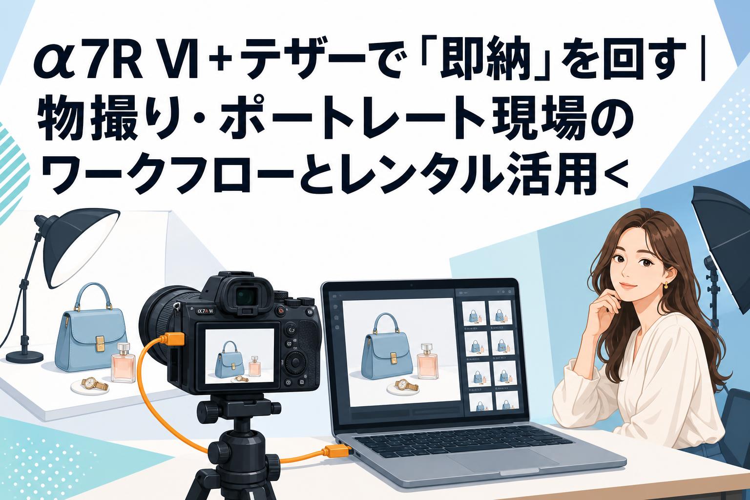 α7R Ⅵ＋テザーで「即納」を回す｜物撮り・ポートレート現場のワークフローとレンタル活用<