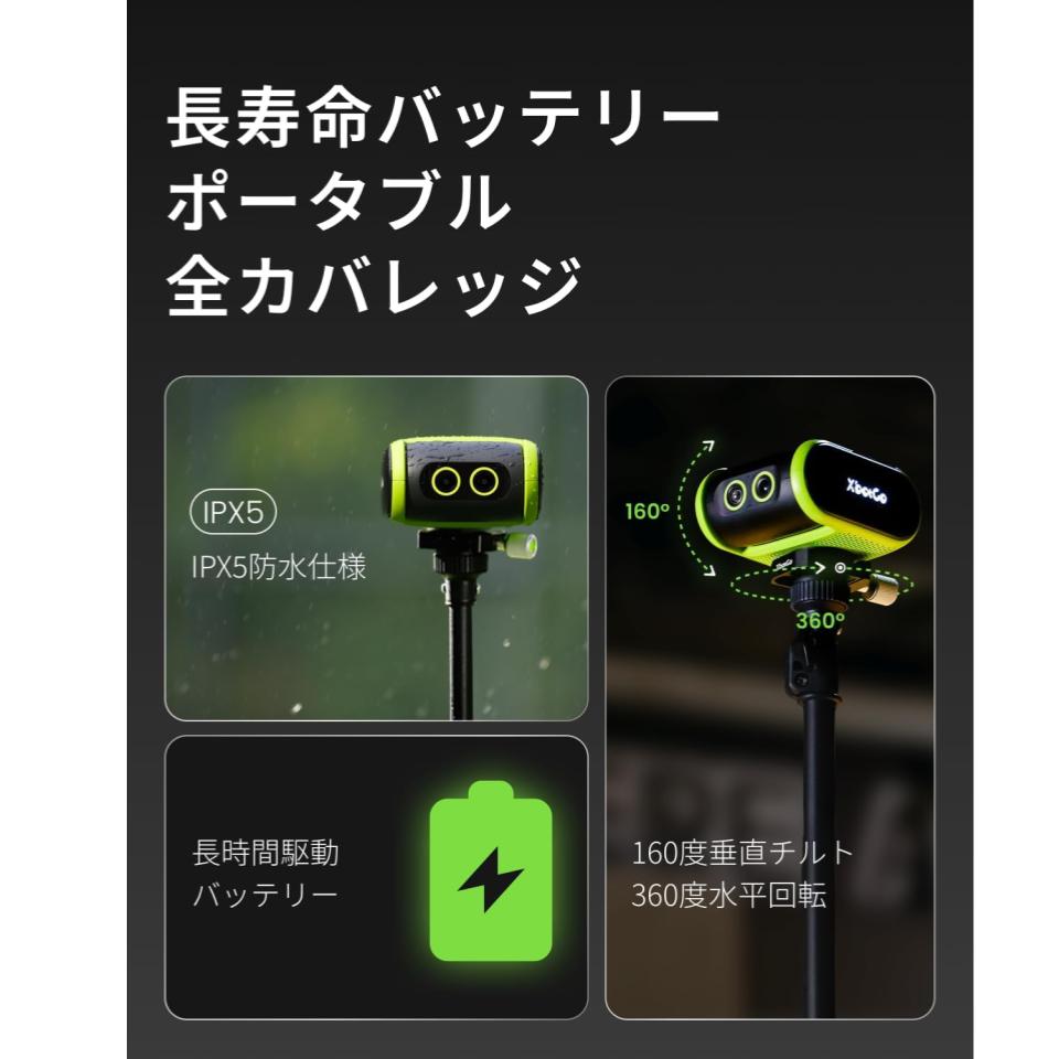 XbotGo Falcon 4K AI自動追尾スポーツカメラ シャドウグレー | パンダ