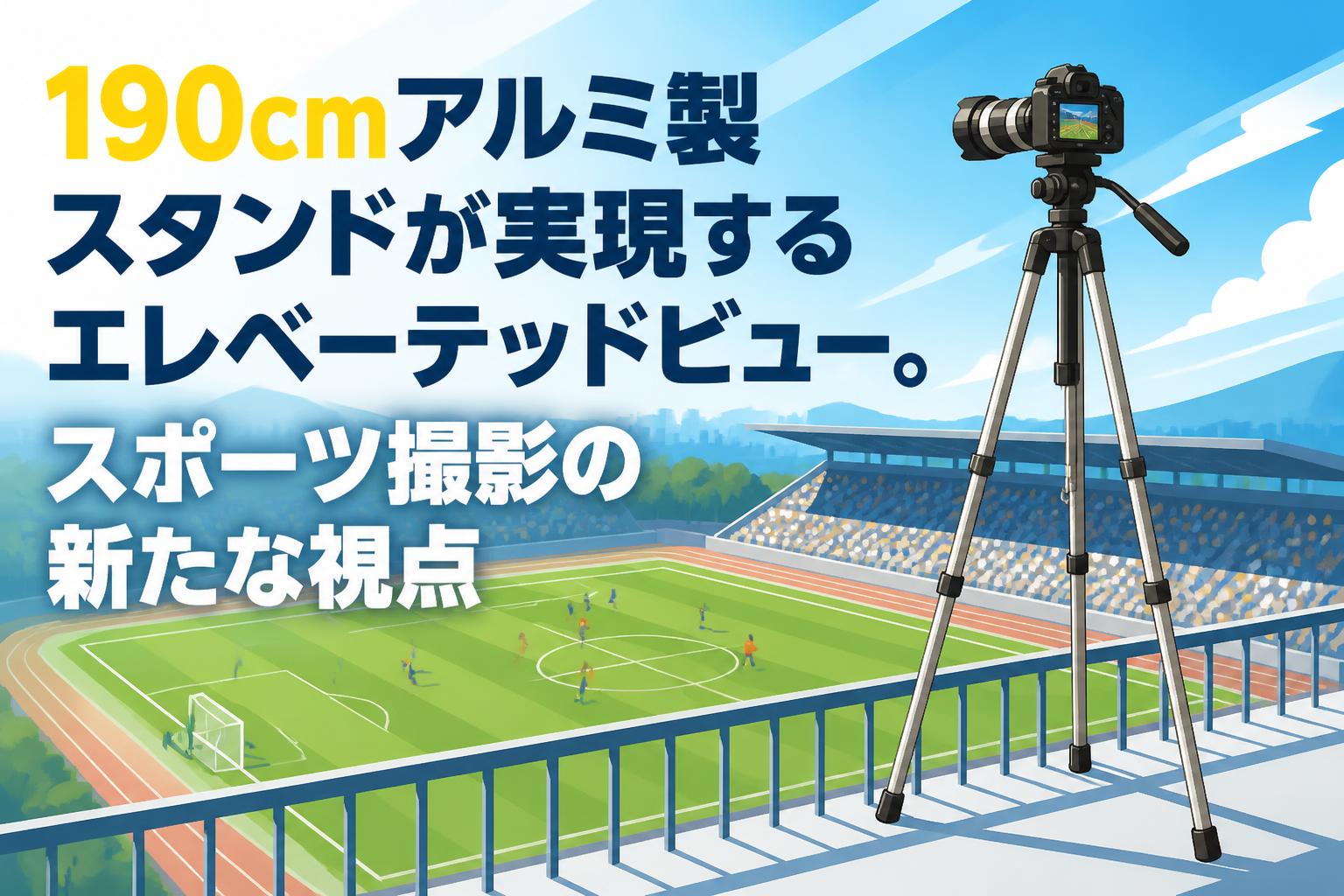 190cmアルミ製スタンドが実現するエレベーテッドビュー。スポーツ撮影の新たな視点