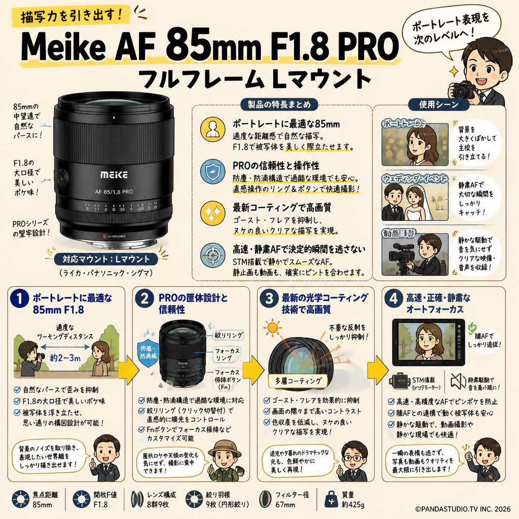 Meike AF 85mm F1.8 PROフルフレーム Lマウント 概要