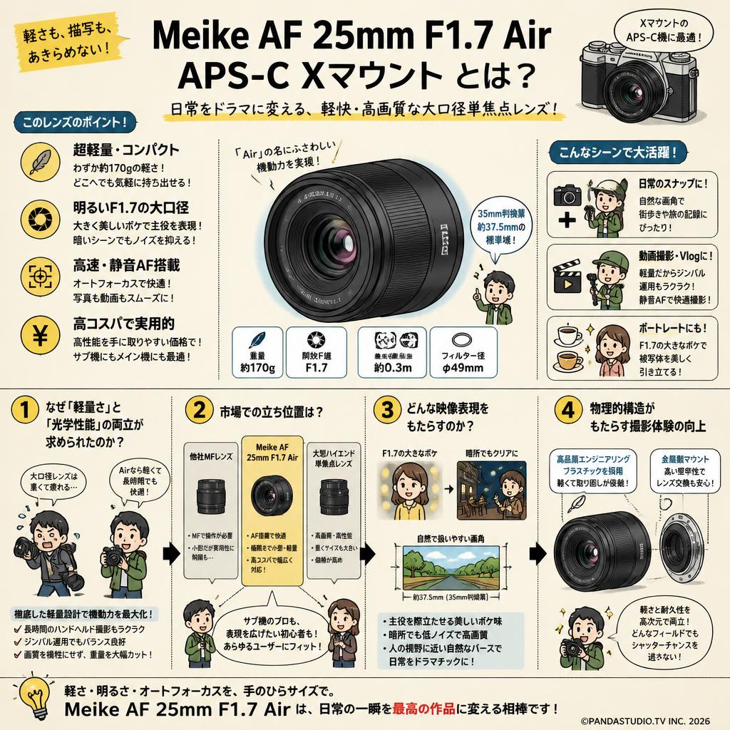 Meike AF 25mm F1.7 Air APS-C Xマウント 概要