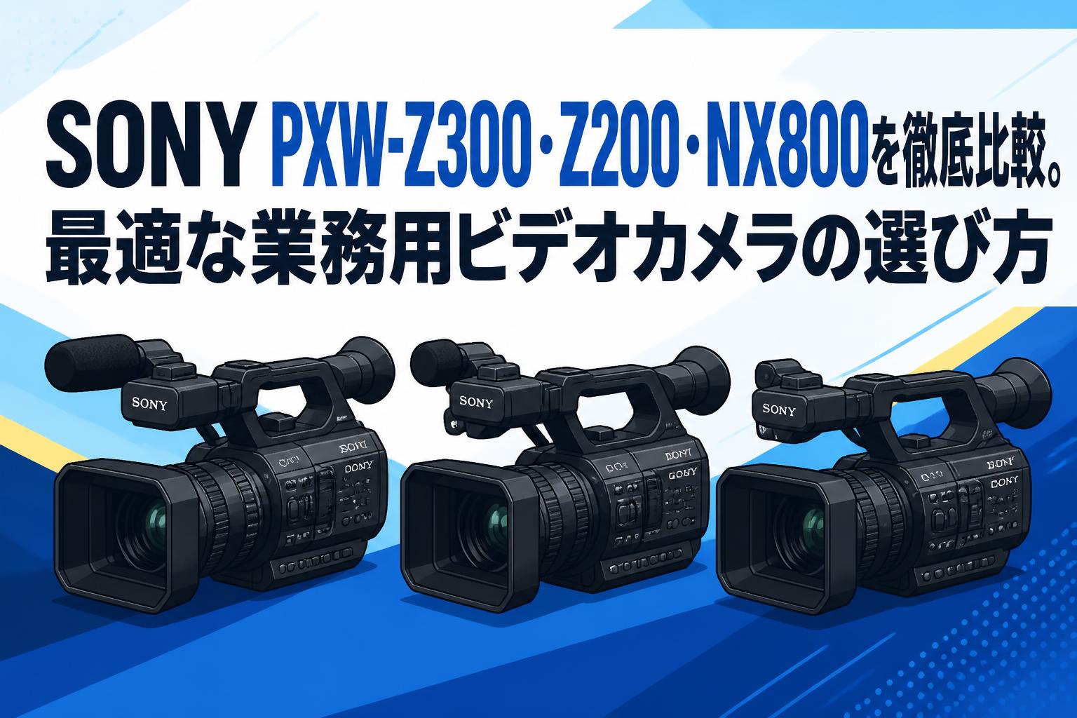 SONY PXW-Z300・Z200・NX800を徹底比較。最適な業務用ビデオカメラの選び方