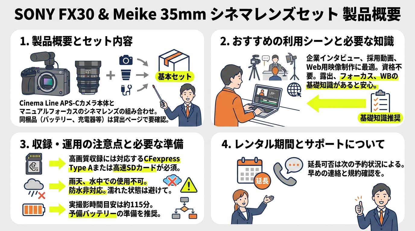 SONY FX30  ILME-FX30 / Meike 35mm T2.1 FF Prime シネマレンズ Eマウント セット FAQ（よくある質問と答え）