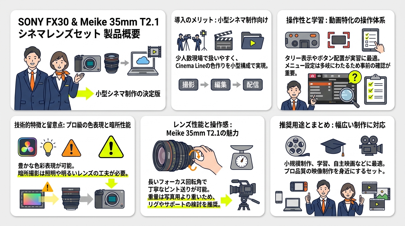 SONY FX30  ILME-FX30 / Meike 35mm T2.1 FF Prime シネマレンズ Eマウント セット インターネット上のお客様の声（評判）