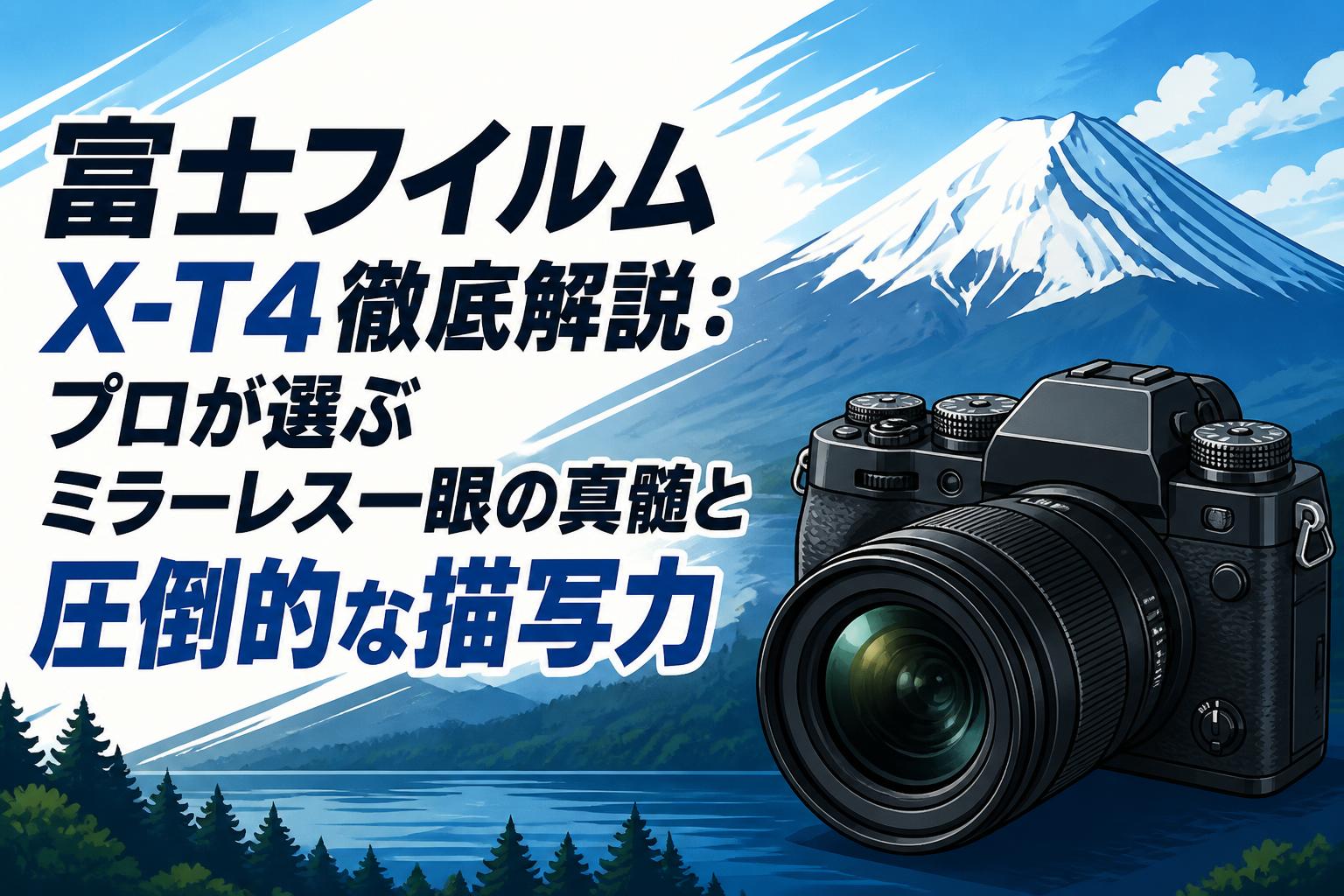 富士フイルム X-T4徹底解説：プロが選ぶミラーレス一眼の真髄と圧倒的な描写力