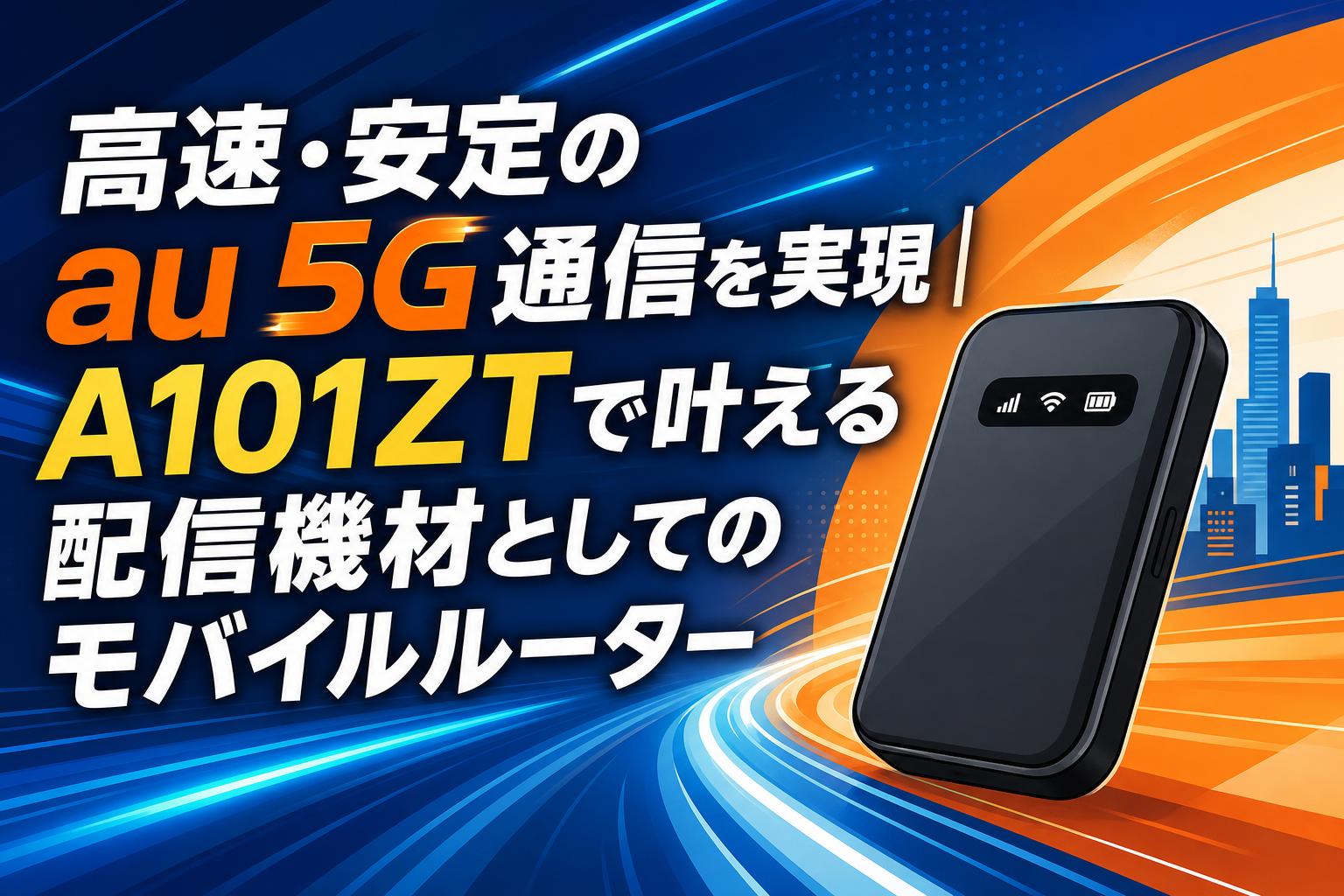 高速・安定のau 5G通信を実現｜A101ZTで叶える配信機材としてのモバイルルーター