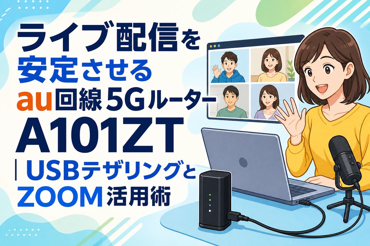 ライブ配信を安定させるau回線5Gルーター A101ZT｜USBテザリングとZOOM活用術