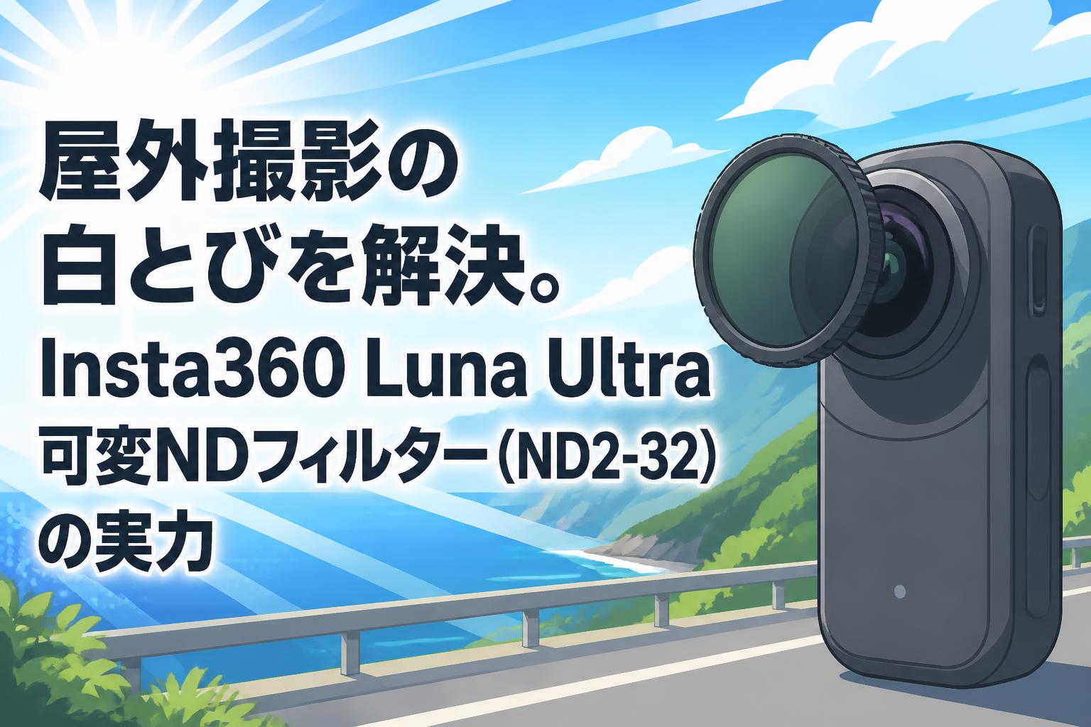 屋外撮影の白とびを解決。Insta360 Luna Ultra可変NDフィルター（ND2-32）の実力