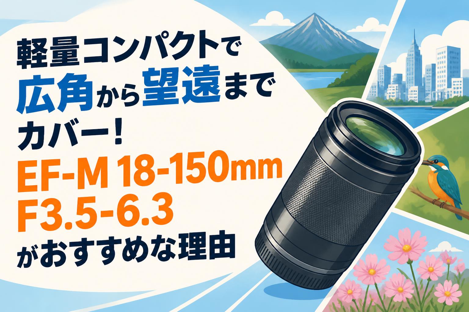 軽量コンパクトで広角から望遠までカバー！EF-M 18-150mm F3.5-6.3 がおすすめな理由