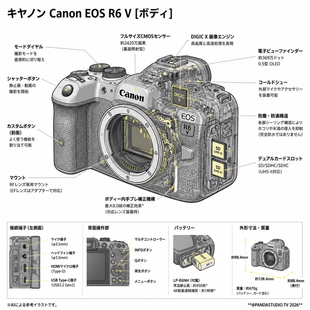 キヤノン Canon EOS R6 V [ボディ] スペック
