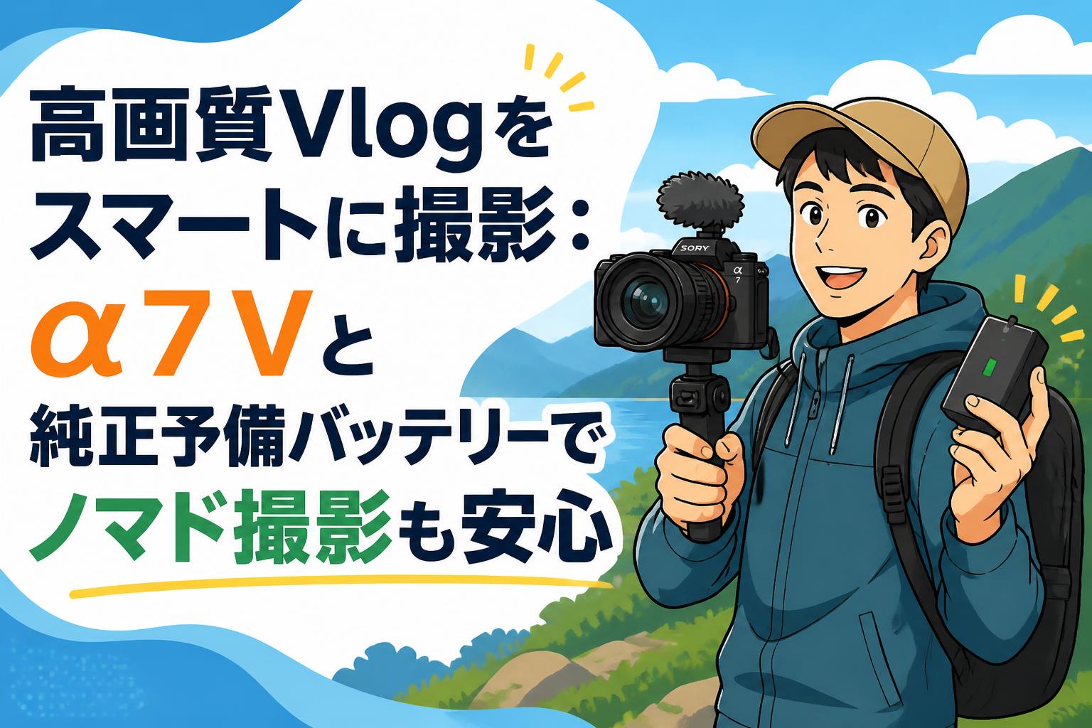 高画質Vlogをスマートに撮影：α7 Vと純正予備バッテリーでノマド撮影も安心