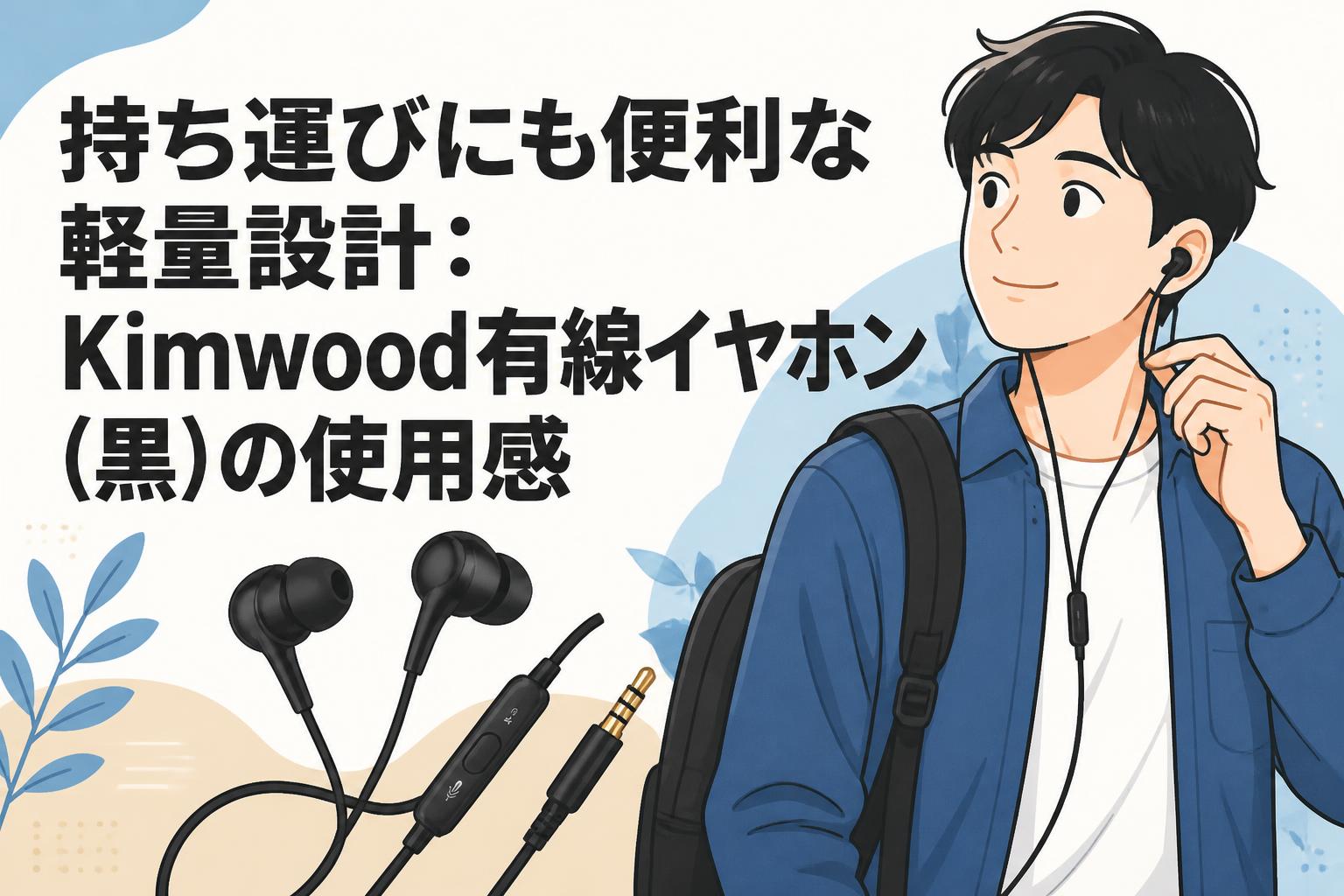 持ち運びにも便利な軽量設計：Kimwood有線イヤホン（黒）の使用感