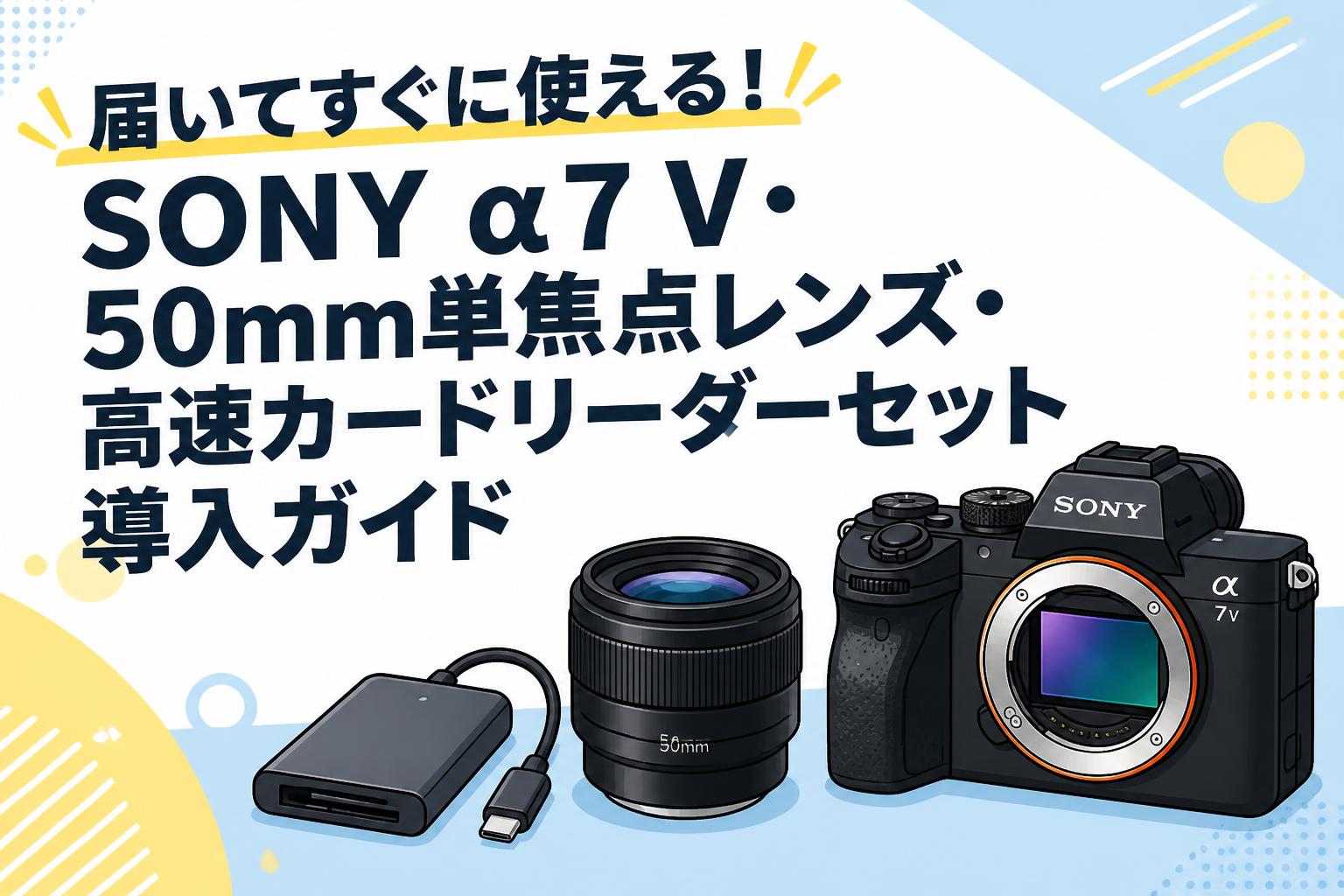 届いてすぐに使える！SONY α7 V・50mm単焦点レンズ・高速カードリーダーセット導入ガイド