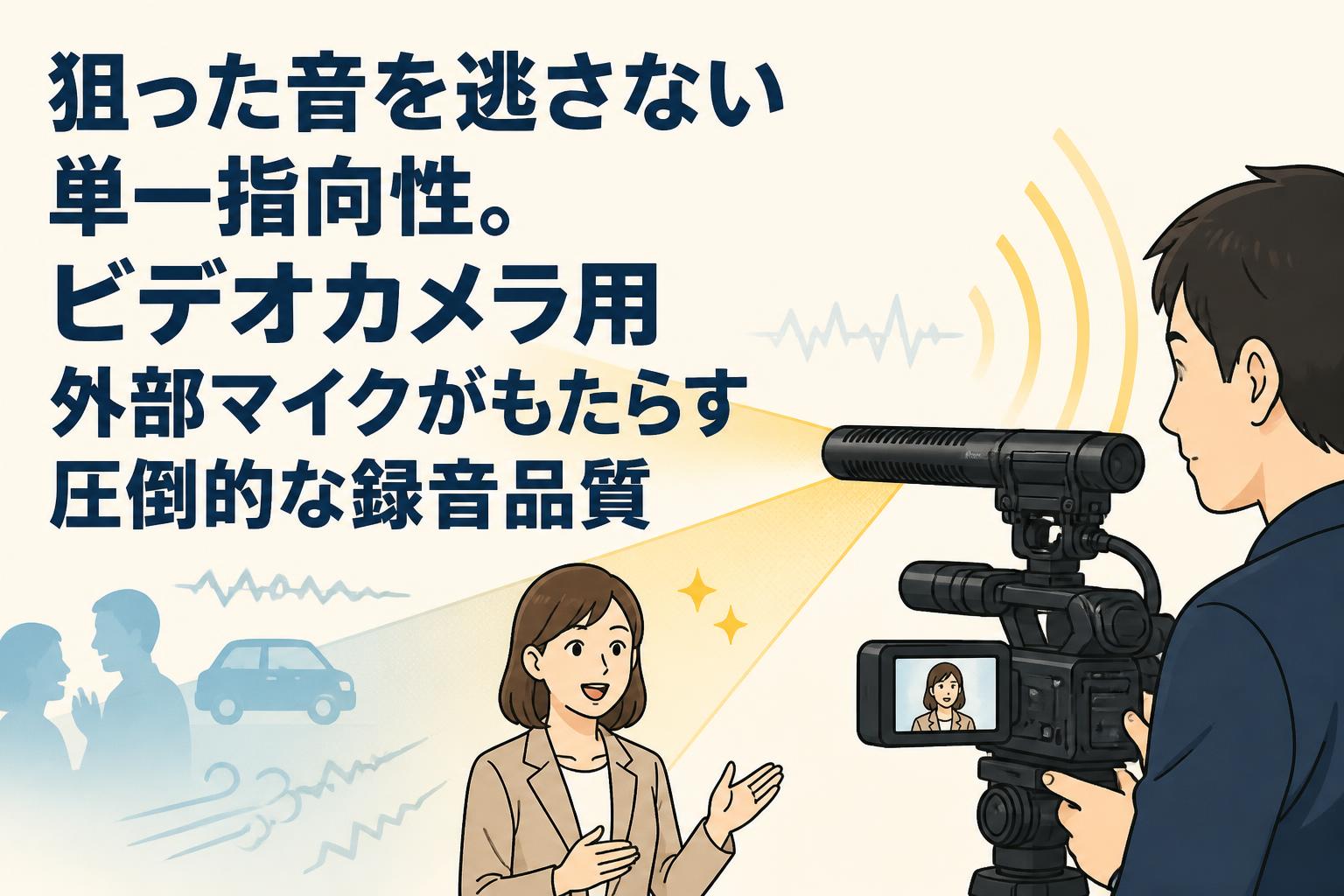 狙った音を逃さない単一指向性。ビデオカメラ用外部マイクがもたらす圧倒的な録音品質