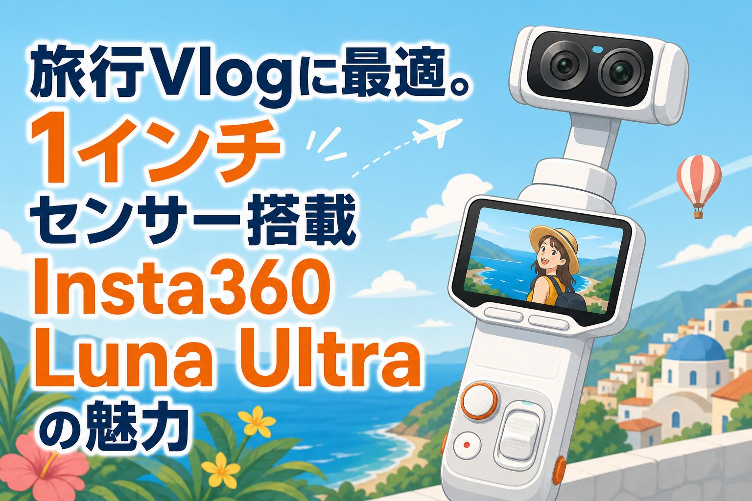 旅行Vlogに最適。1インチセンサー搭載Insta360 Luna Ultraの魅力