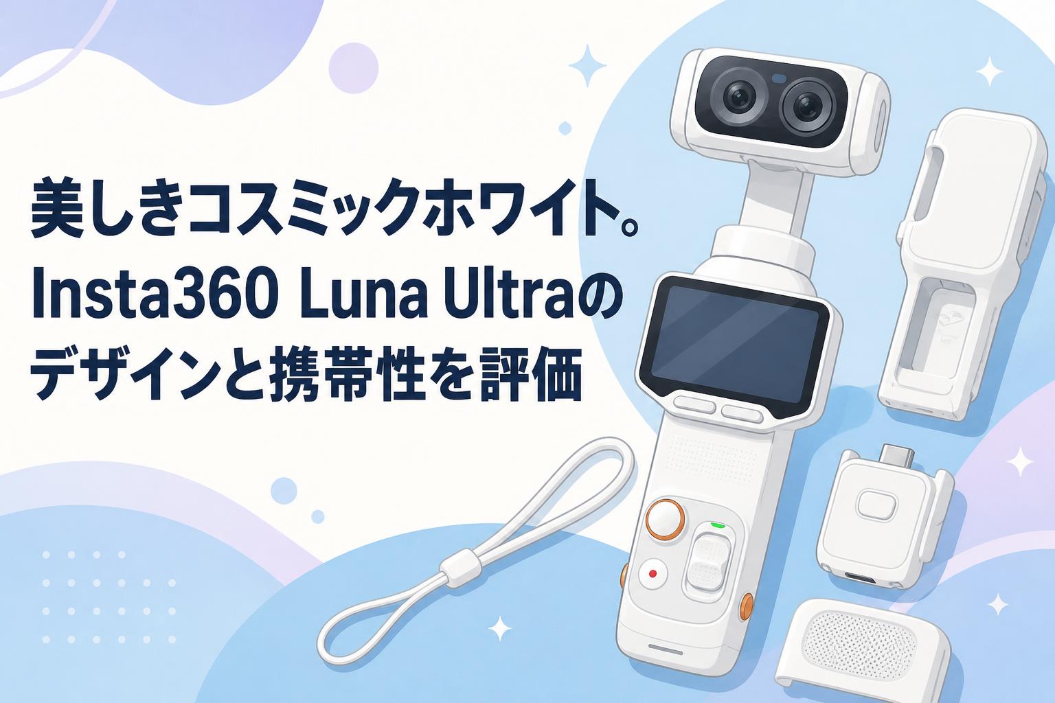 美しきコスミックホワイト。Insta360 Luna Ultraのデザインと携帯性を評価