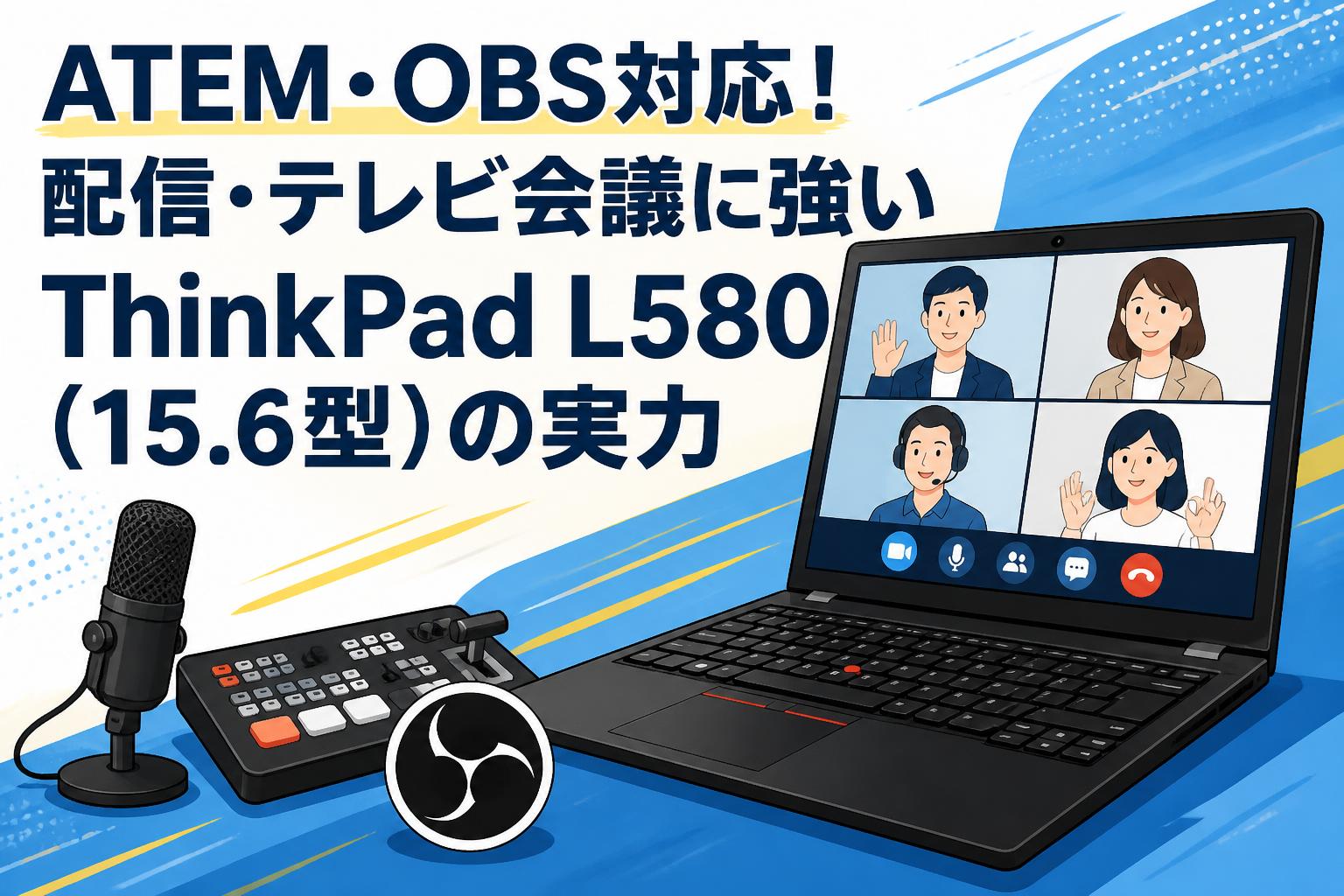ATEM・OBS対応！配信・テレビ会議に強いThinkPad L580（15.6型）の実力