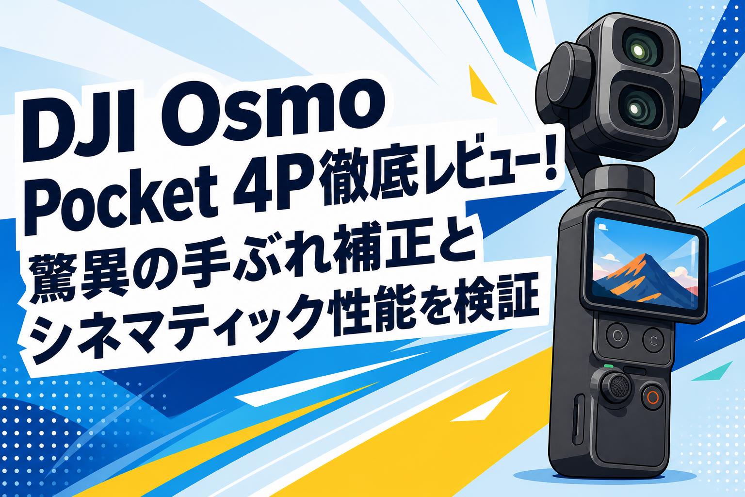 DJI Osmo Pocket 4P徹底レビュー！驚異の手ぶれ補正とシネマティック性能を検証