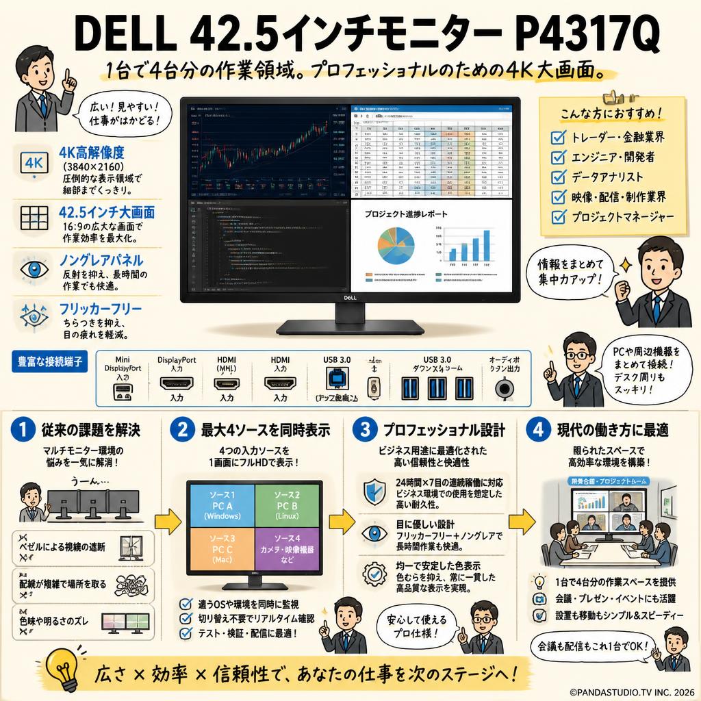DELL 42.5インチモニター P4317Q 概要