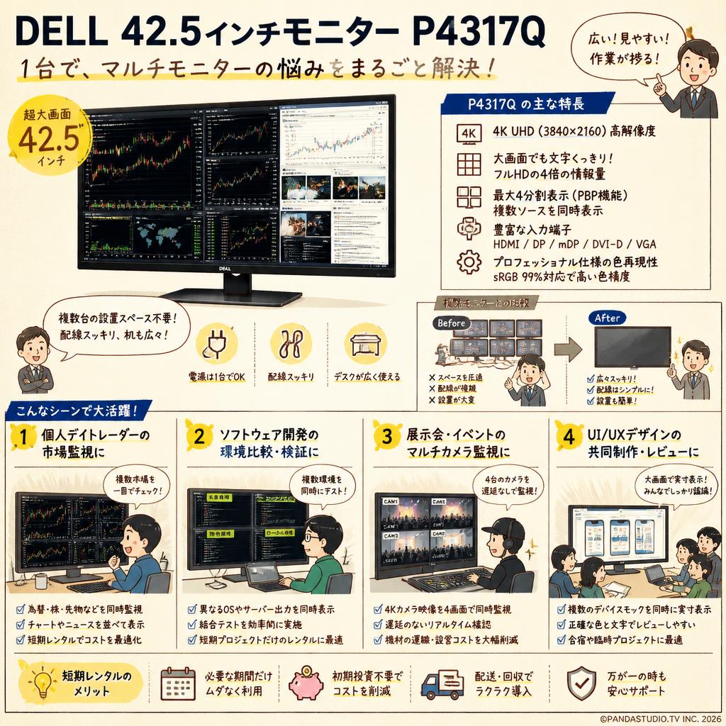 DELL 42.5インチモニター P4317Q おもな対象のお客様