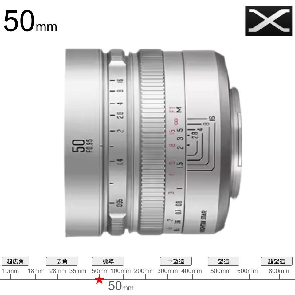 Brightin Star MF 50mm F0.95 APS-C Xマウントシルバー | パンダ